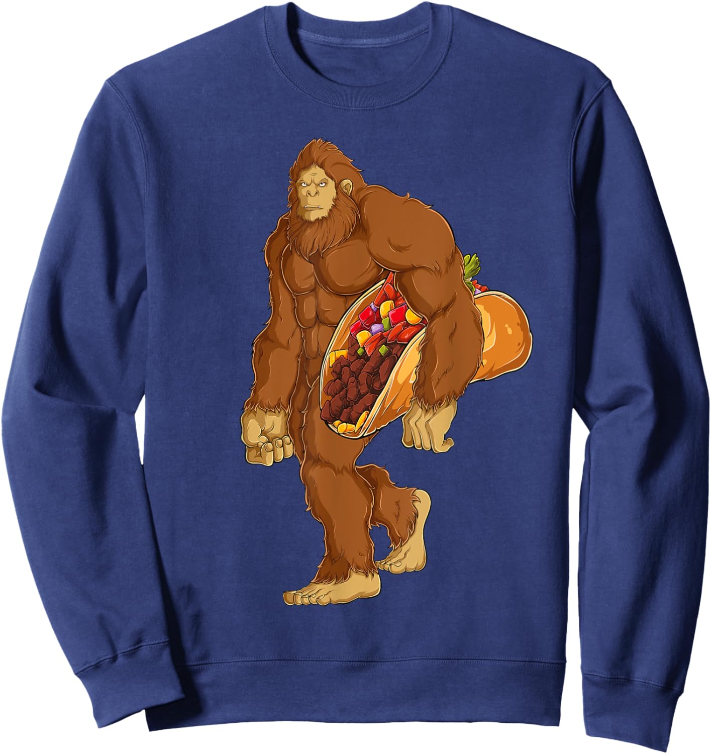 Funny Bigfoot Taco Sasquatch Cinco de Mayo Boys Men Kids Sweatshirt - Sweatshirt | Navy