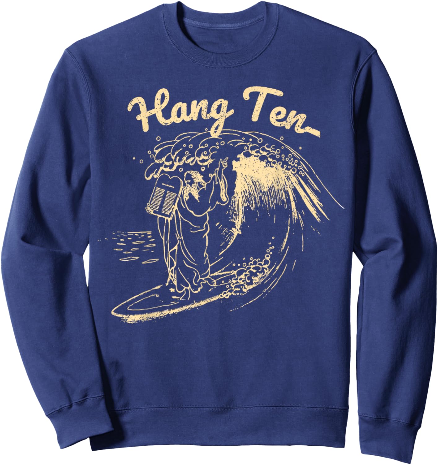 Vintage Surfing Moses Hang Ten Sweatshirt - Sweatshirt | Navy