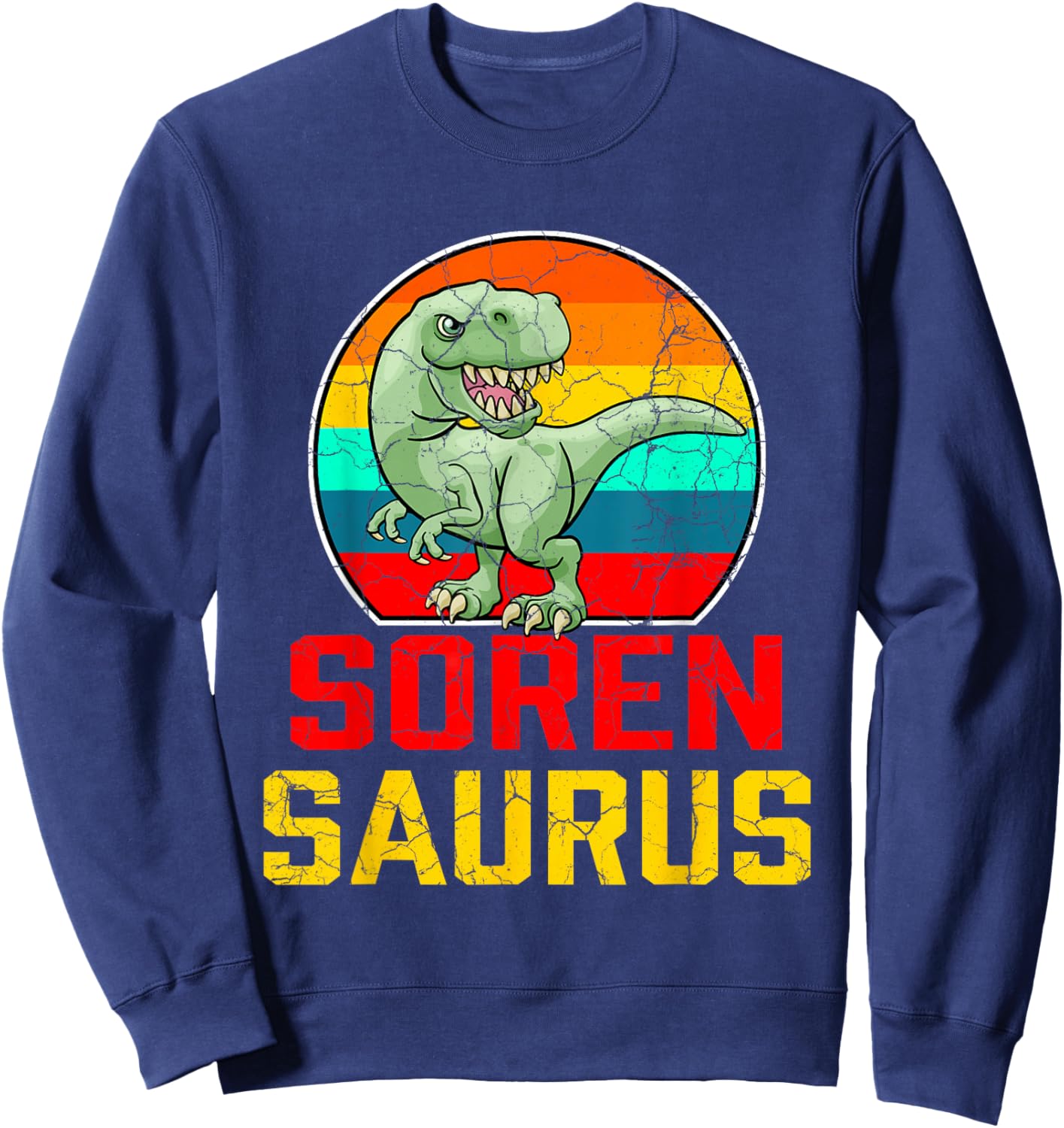 Soren Saurus Family Reunion Last Name Team Funny Custom Sweatshirt - Sweatshirt | Navy