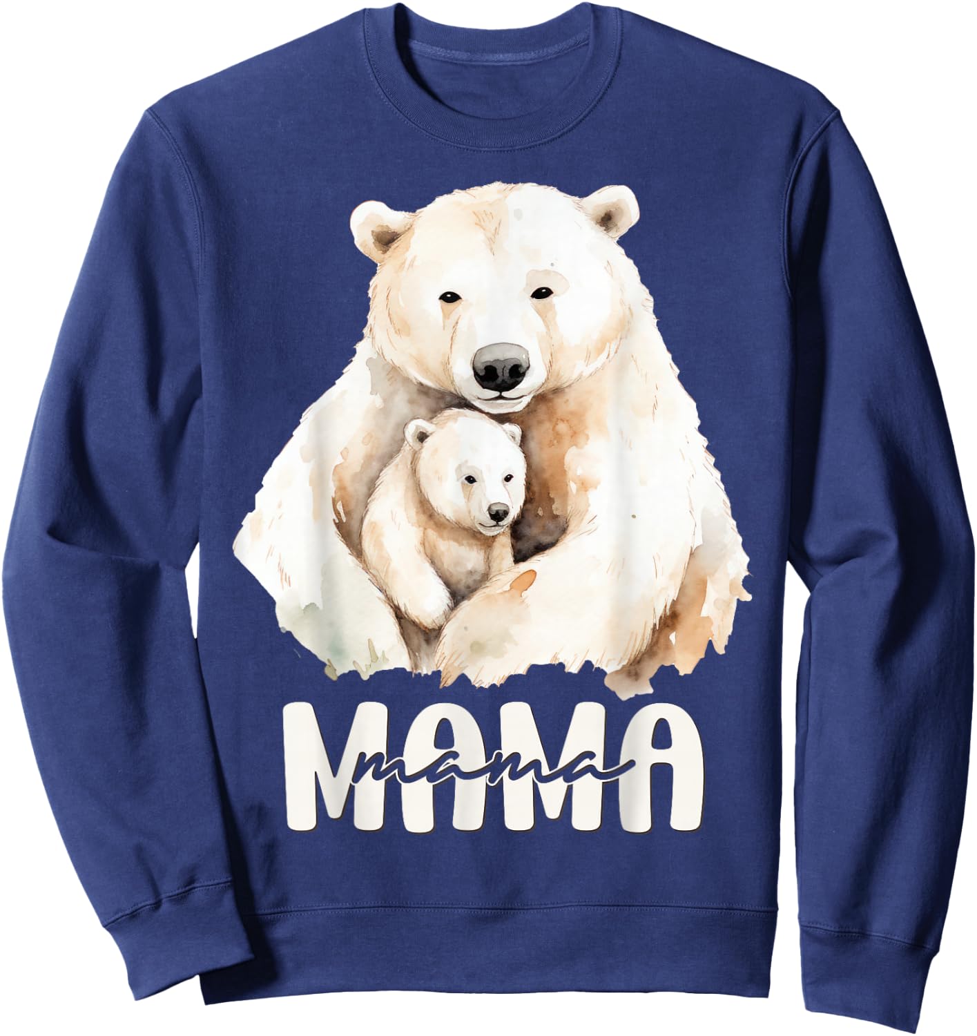 Polar Bear Mama for Mom Mother Mommy Birthday Mothers Day Sweatshirt - Sweatshirt | Navy