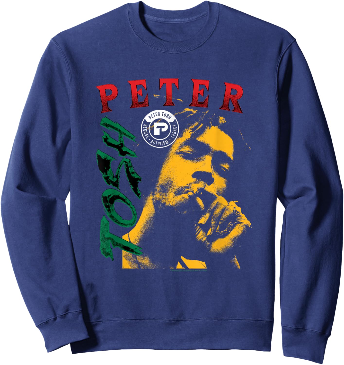 Peter Tosh Yellow Photo by Lee Jaffee Sweatshirt - Sweatshirt | Navy