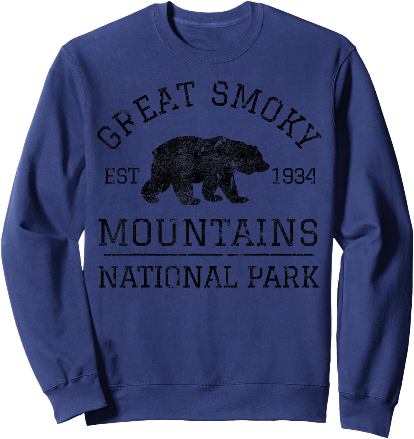 Great Smoky Mountains National Park Tennessee Bear Hiking Sweatshirt - Sweatshirt | Navy