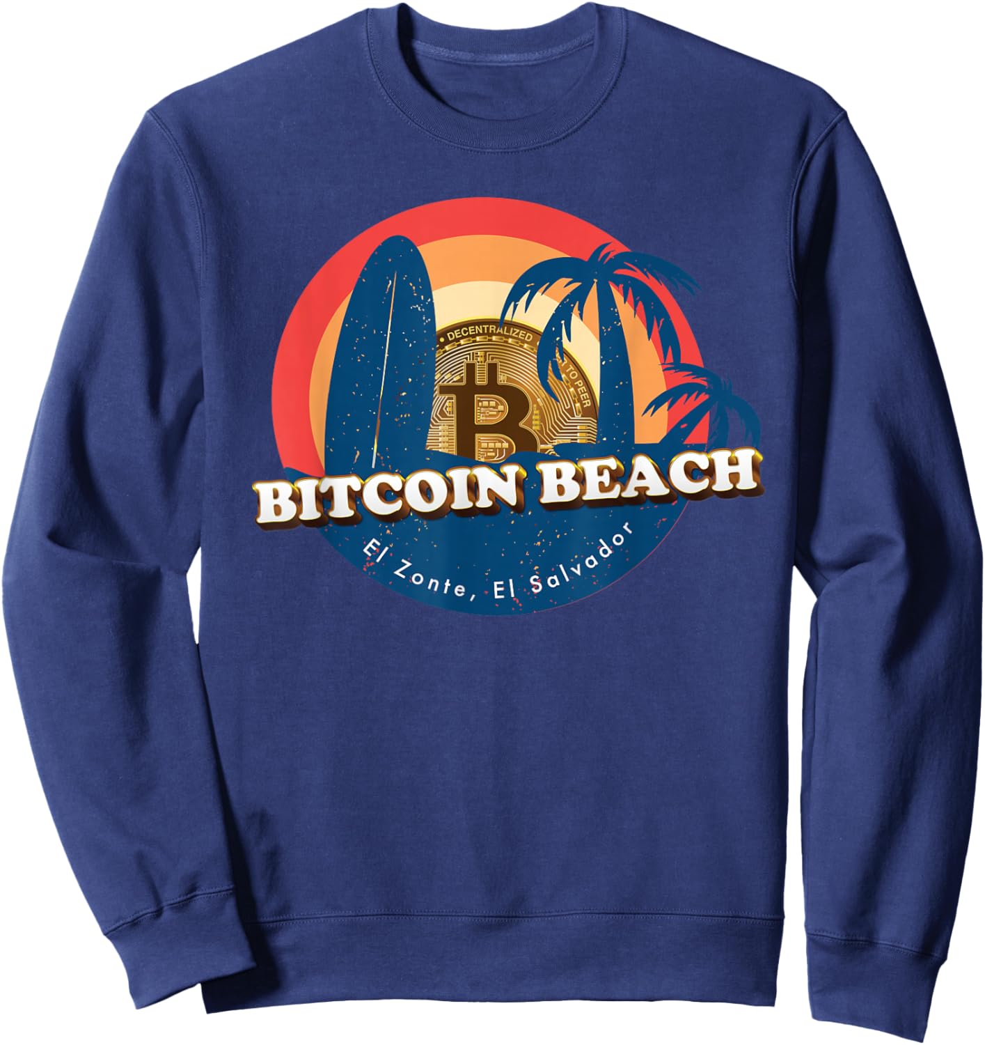 Bitcoin Beach, El Zonte, El Salvador Sweatshirt - Sweatshirt | Navy