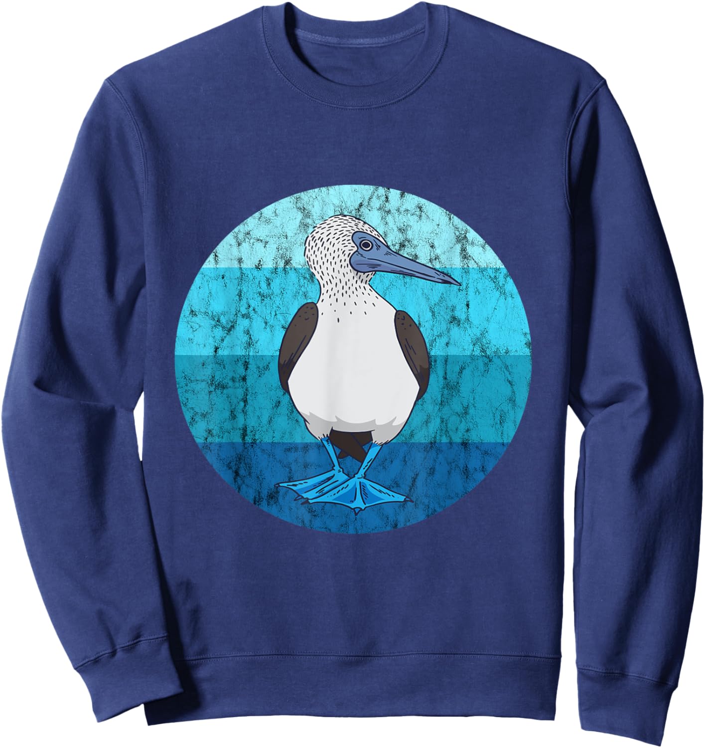 Blue-footed boobies boobies bird lovers retro vintage water Sweatshirt - Sweatshirt | Navy