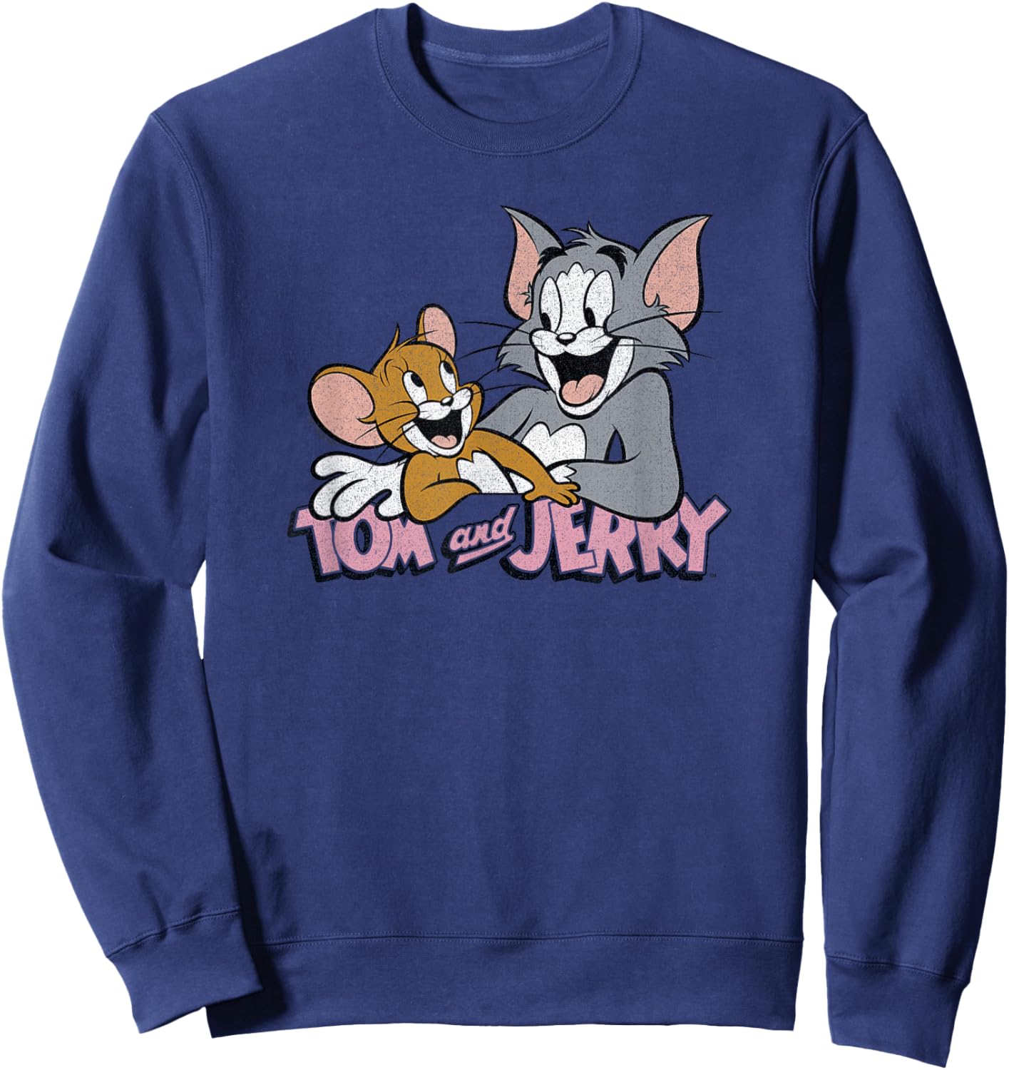Tom and Jerry Pink Font Sweatshirt - Sweatshirt | Navy