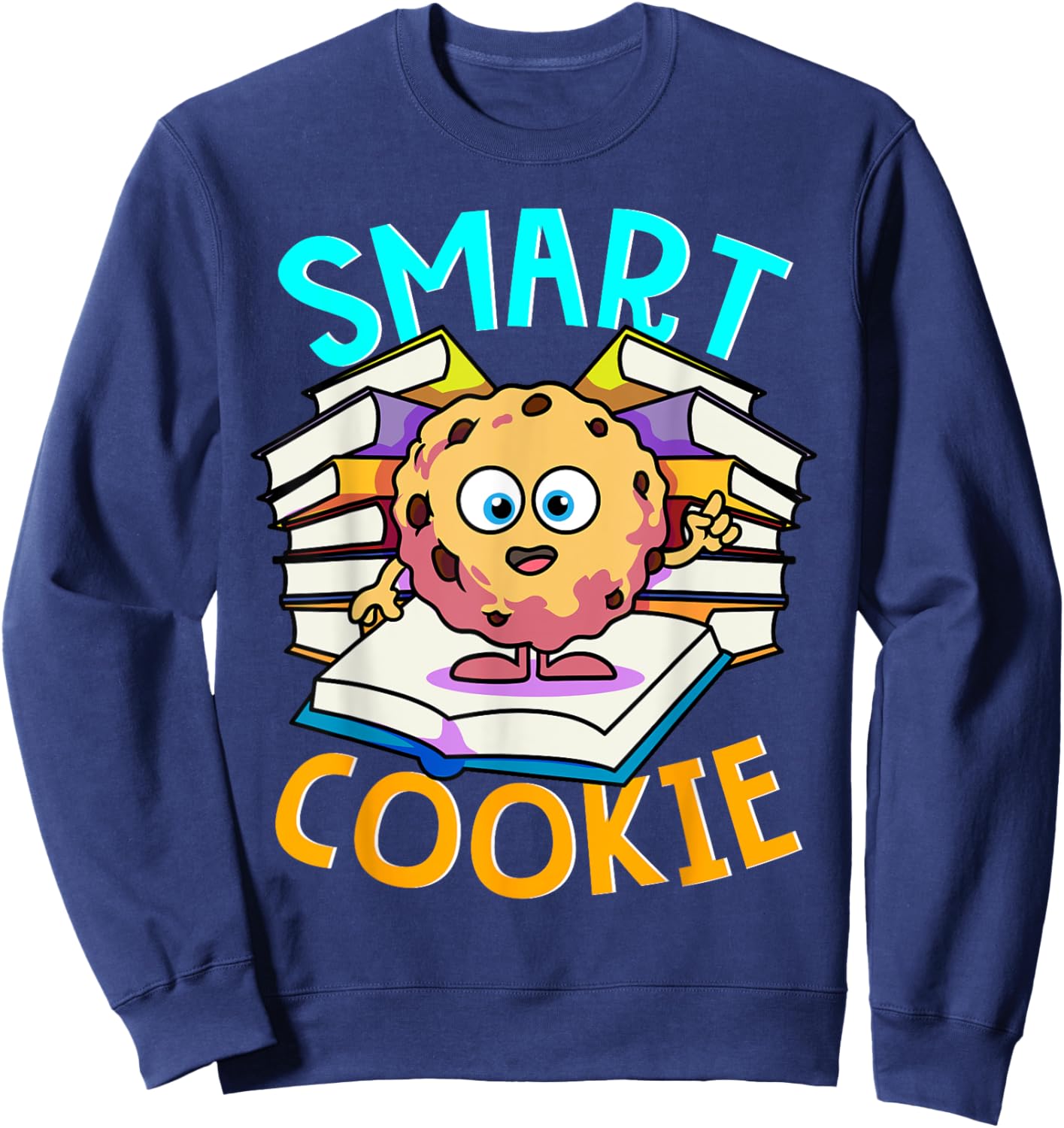 Funny Book Reader Chocolate Chip Cookie Reading Love Books Sweatshirt - Sweatshirt | Navy