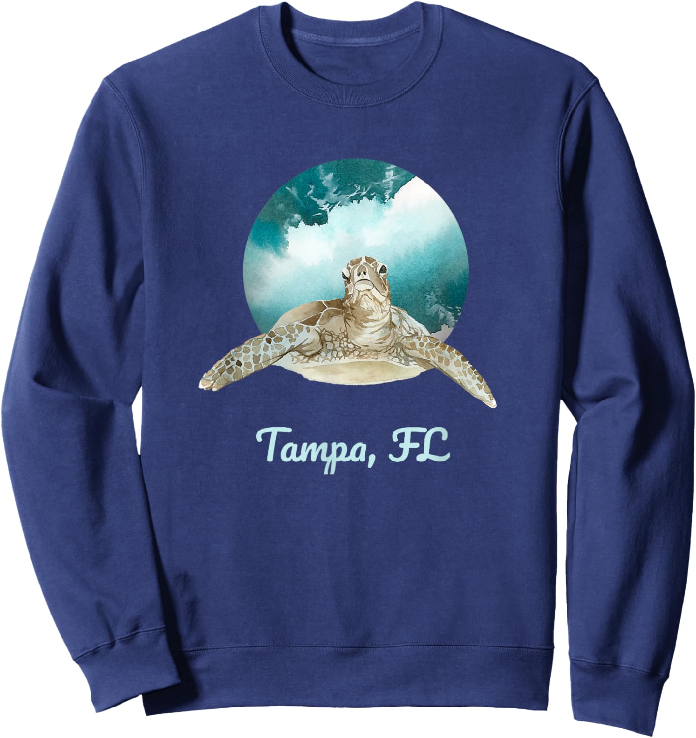 Tampa, FL Ocean Animals Sea Turtle Lovers Sweatshirt - Sweatshirt | Navy
