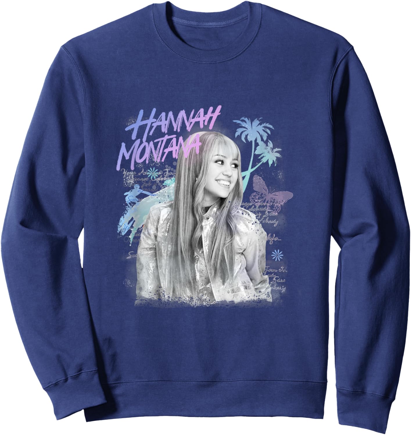 Disney Hannah Montana Iconic Teen Idol Big Chest Portrait Sweatshirt - Sweatshirt | Navy