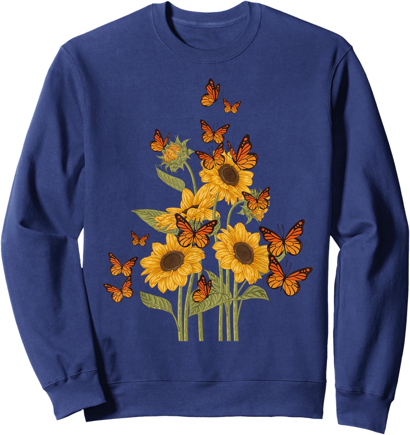 Butterfly Tree Beautiful Animal Butterflies Tree Nature Sweatshirt - Sweatshirt | Navy
