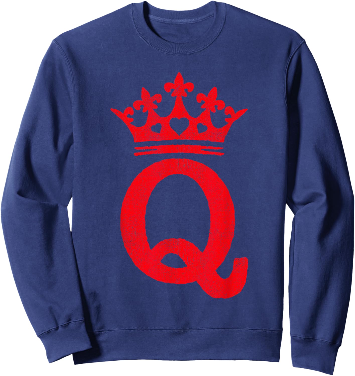 Queen Hearts Halloween Costume - Valentines Queen of Hearts Sweatshirt - Sweatshirt | Navy