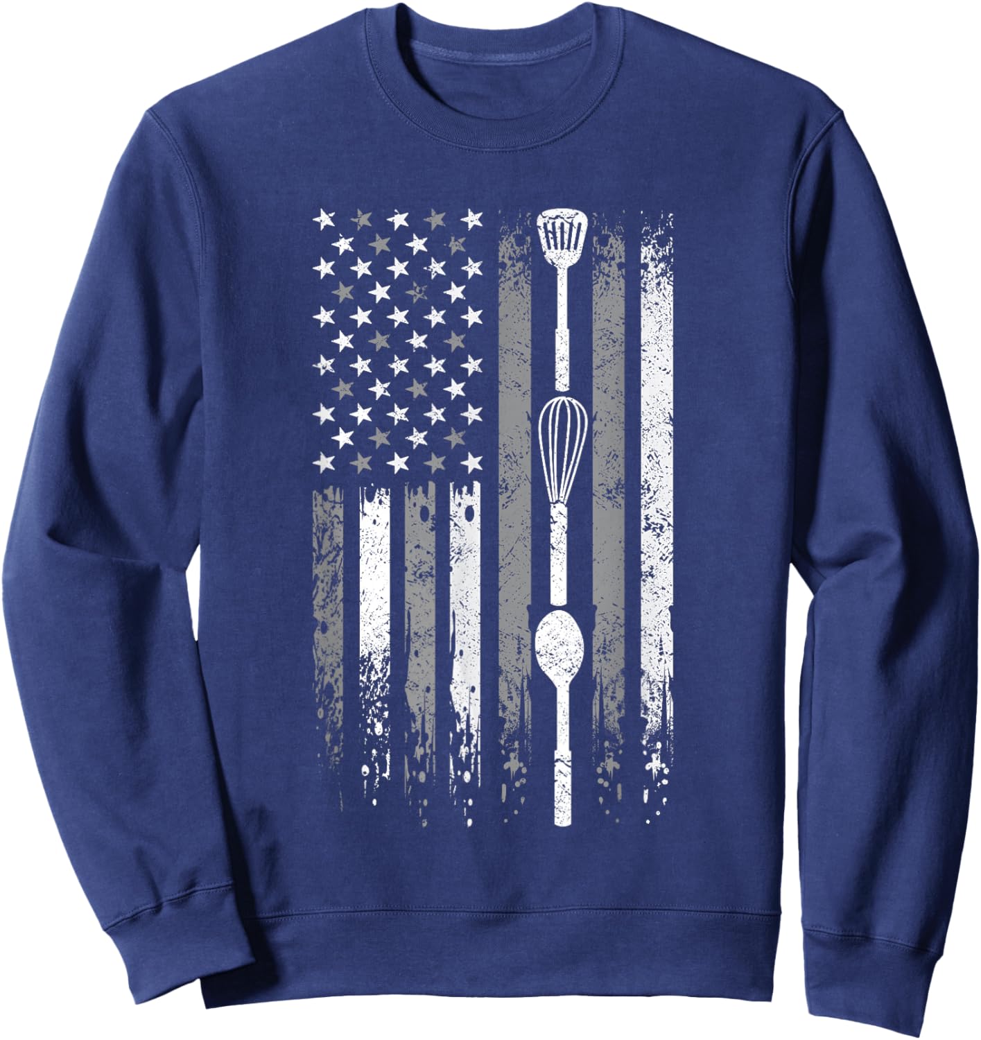 School Cafeteria Amrican Flag - Kitchen Tools Lunch Lady Sweatshirt - Sweatshirt | Navy