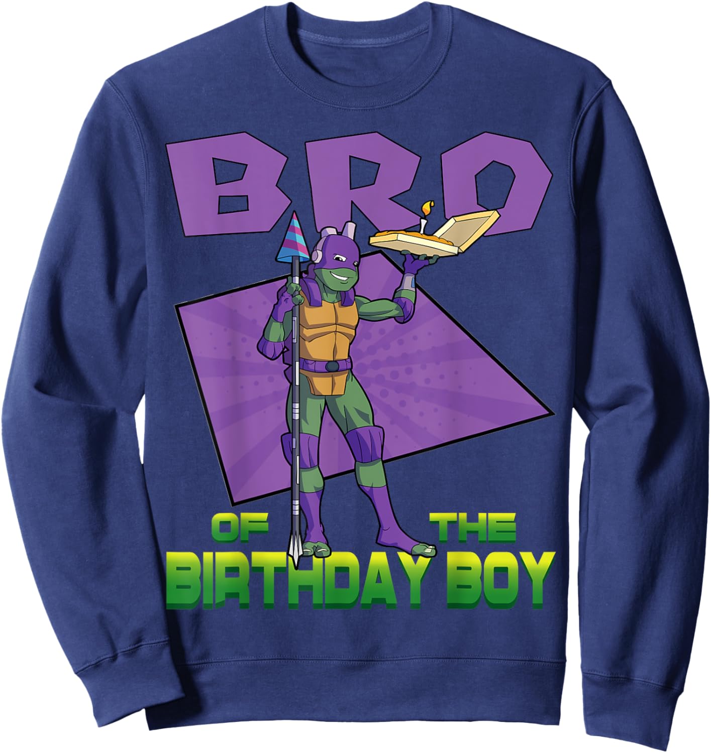 Mademark x Teenage Mutant Ninja Turtles - Donnie Brother of the Birthday Boy Pizza Theme Party Sweatshirt - Sweatshirt | Navy