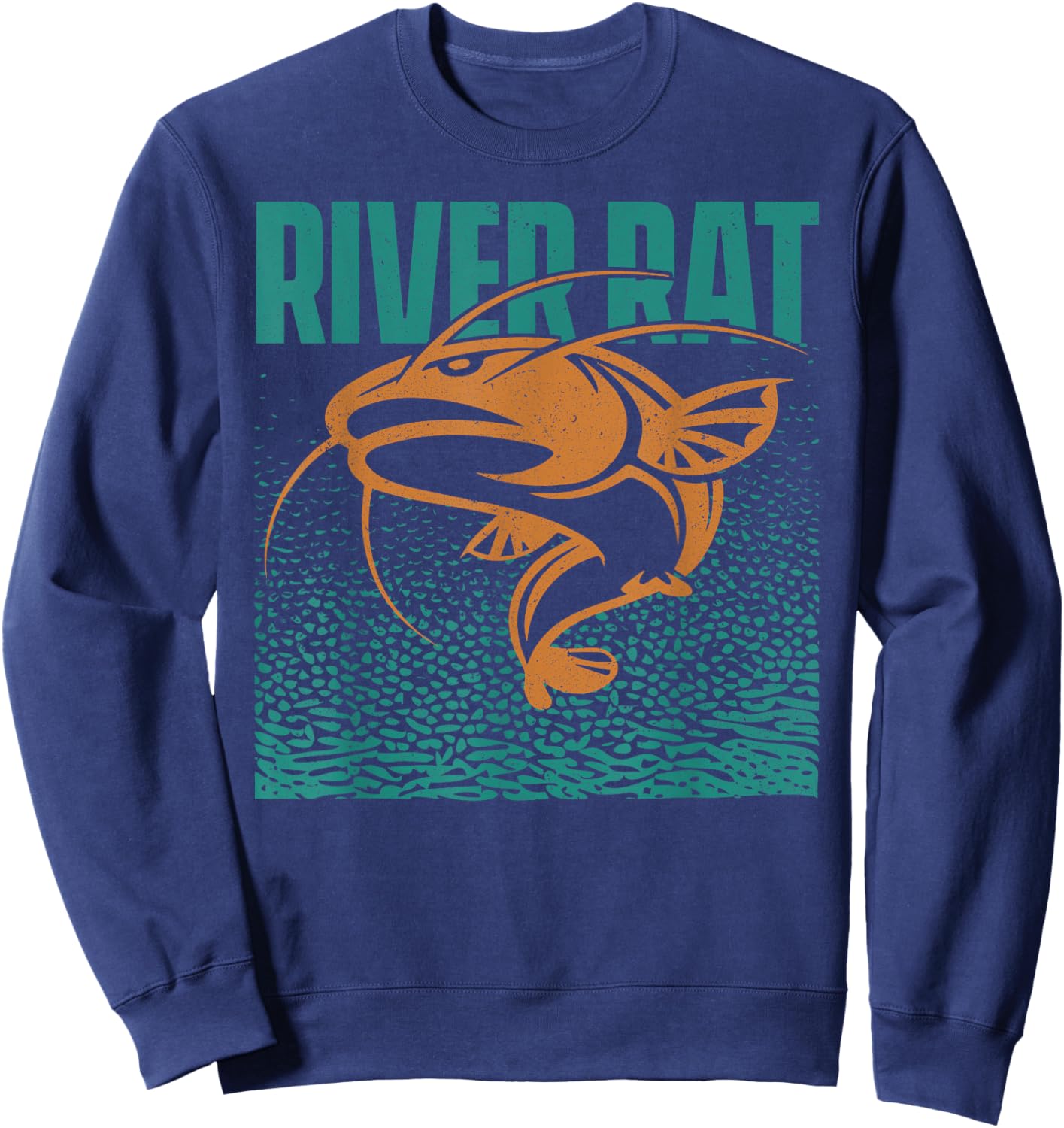 Catfishing Freshwater River Rat - Catfish Fishing Sweatshirt - Sweatshirt | Navy