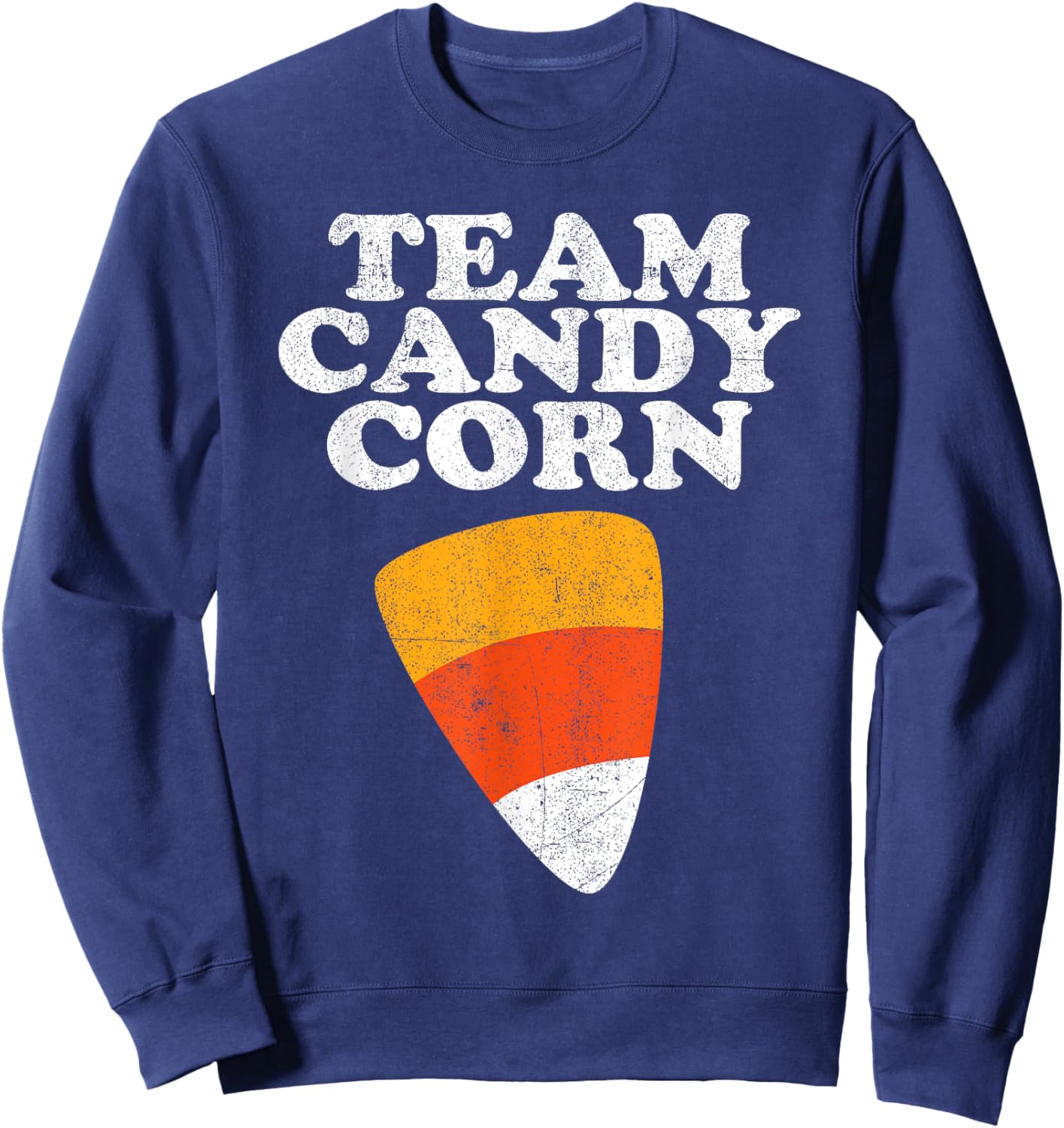 Team Candy Corn Funny Halloween Retro 80's 70's Costume Sweatshirt - Sweatshirt | Navy