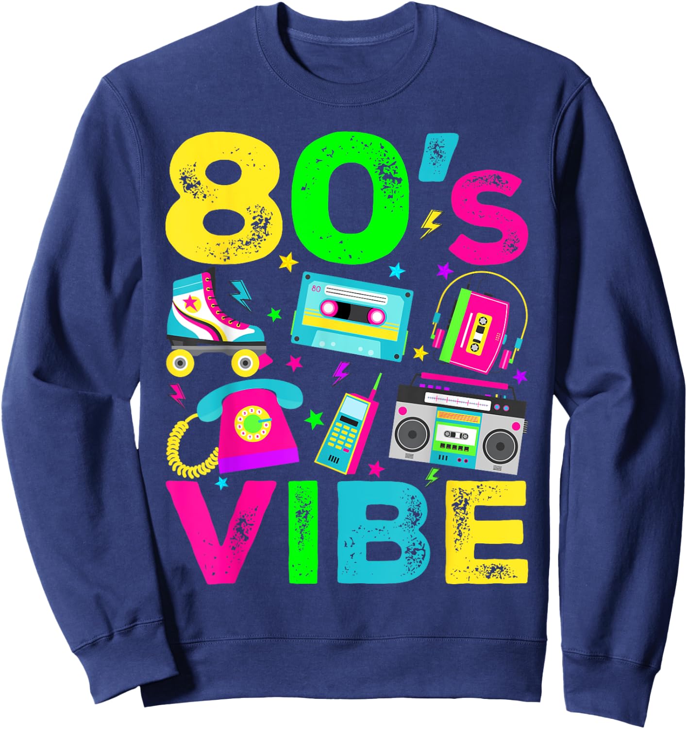 80s Vibe 1980s Vintage Style Eighties Retro Party Sweatshirt - Sweatshirt | Navy