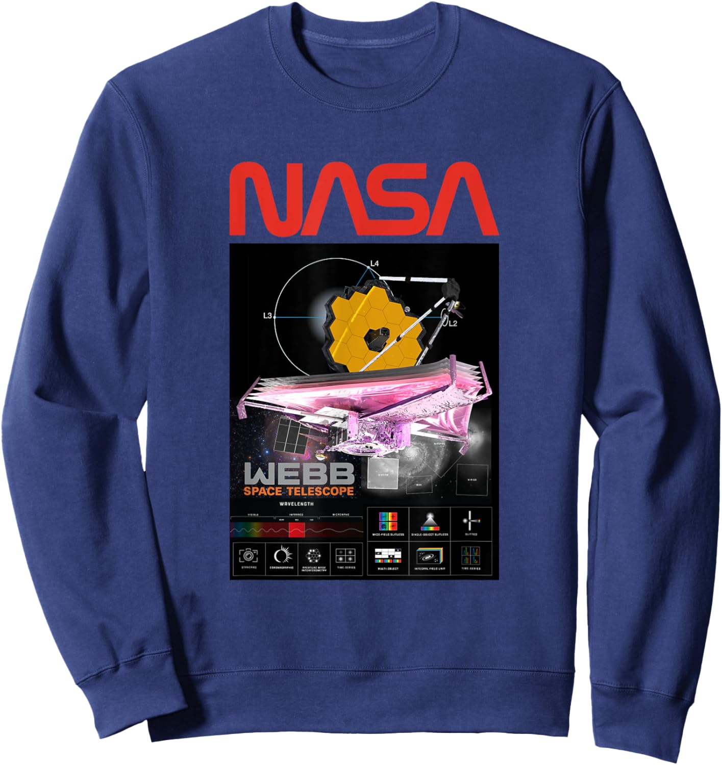 James Webb Space Telescope Launch Date 12 18 2021 Sweatshirt - Sweatshirt | Navy
