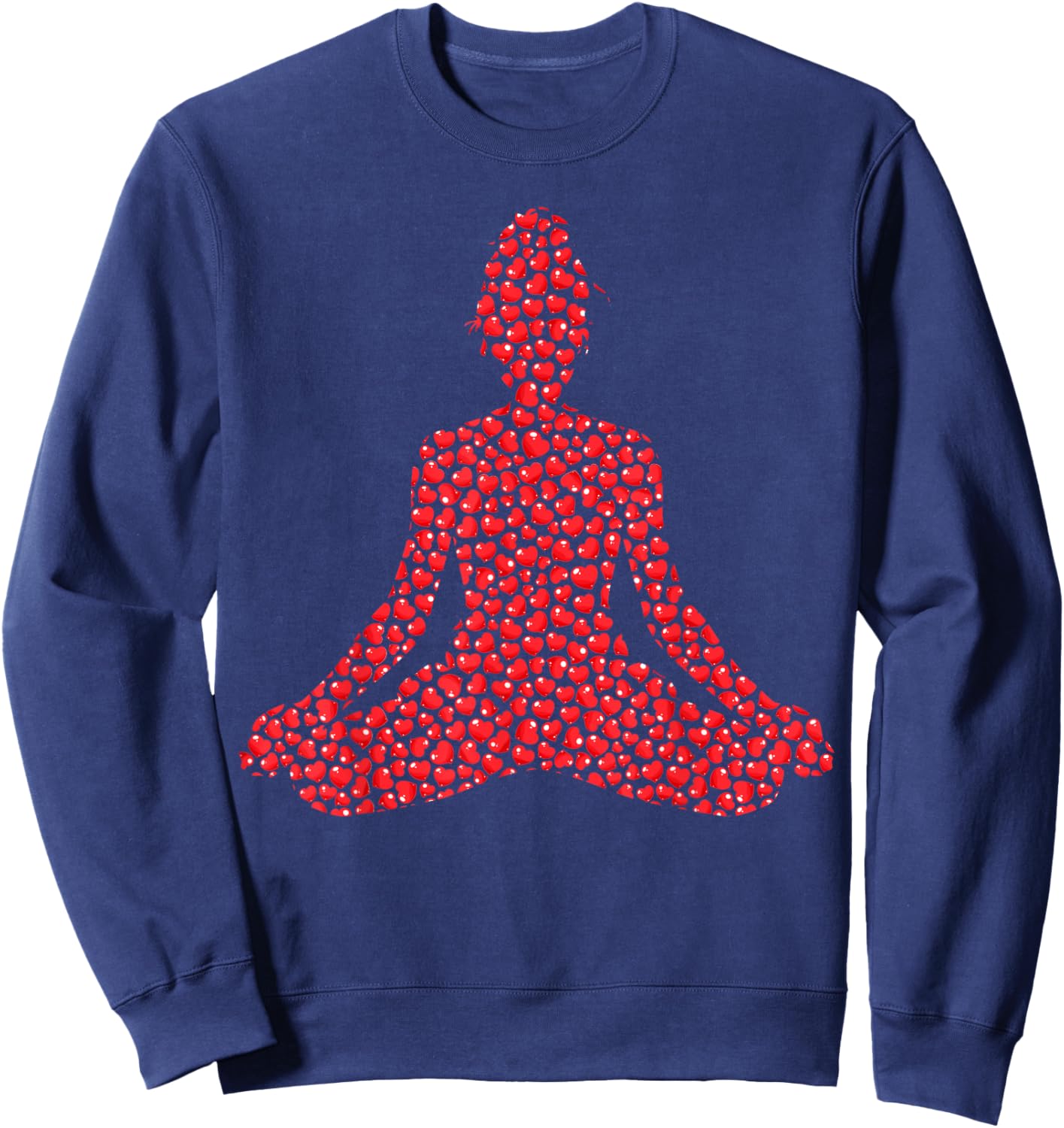 Yoga Lover Heart Shape Yoga Valentine's Day Sweatshirt - Sweatshirt | Navy