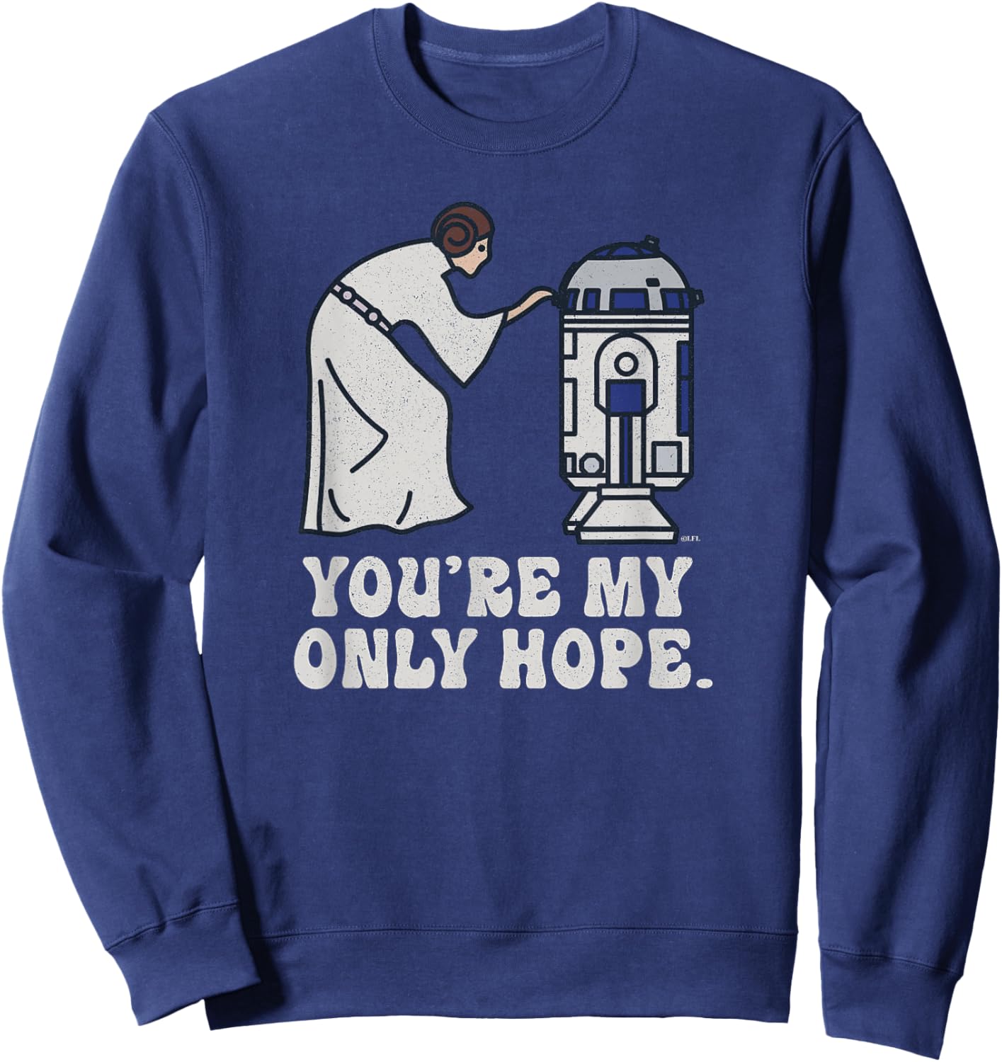 Star Wars Princess Leia R2-D2 You’re My Only Hope Retro Sweatshirt - Sweatshirt | Navy