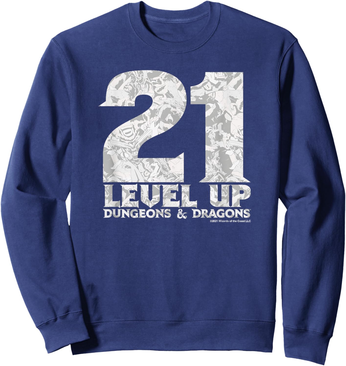 Dungeons & Dragons Birthday Level Up Twenty One Sweatshirt - Sweatshirt | Navy