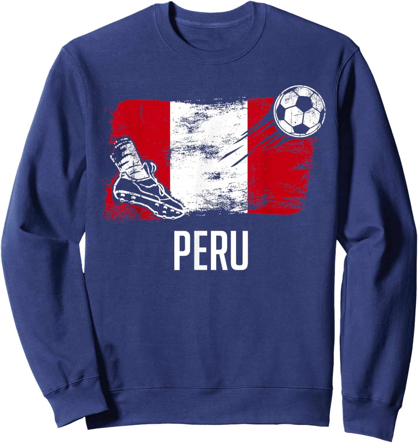 Peru Flag Jersey Peruvian Soccer Team Peruvian Sweatshirt - Sweatshirt | Navy