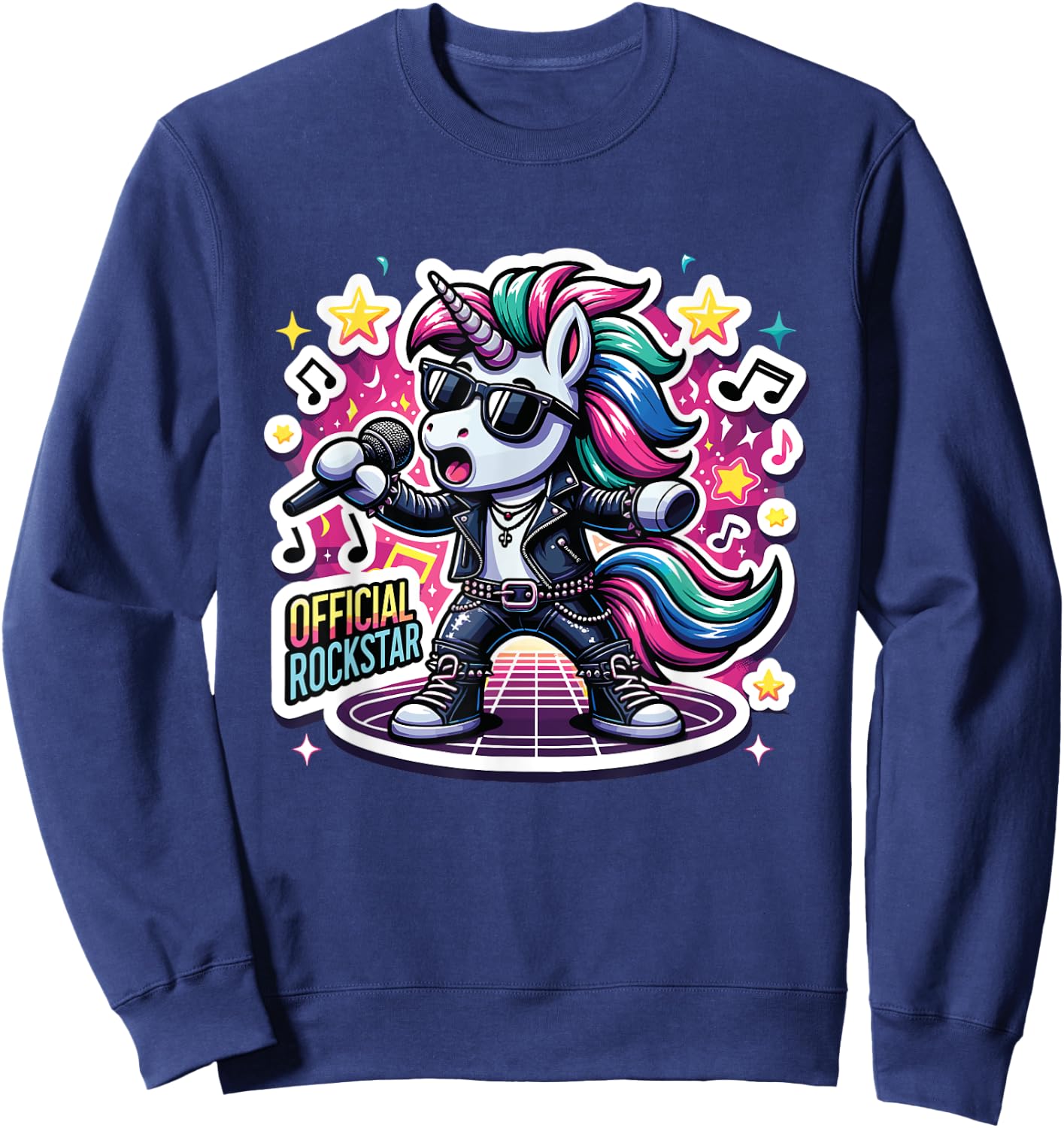 Funny unicorn Singer Rockstar Band official rockstar Sweatshirt - Sweatshirt | Navy