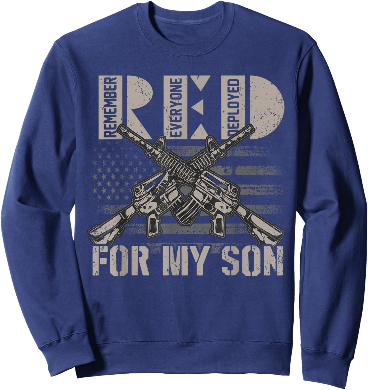 I Wear Red For My Son Red Friday Soldier Military Mom Sweatshirt - Sweatshirt | Navy