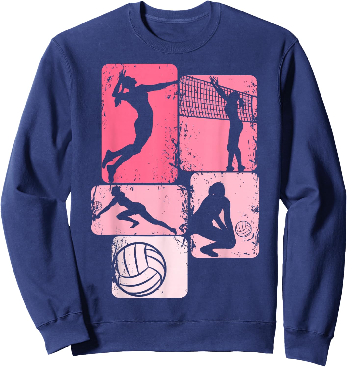 Volleyball Girls Women Youth Girl Player Sweatshirt - Sweatshirt | Navy