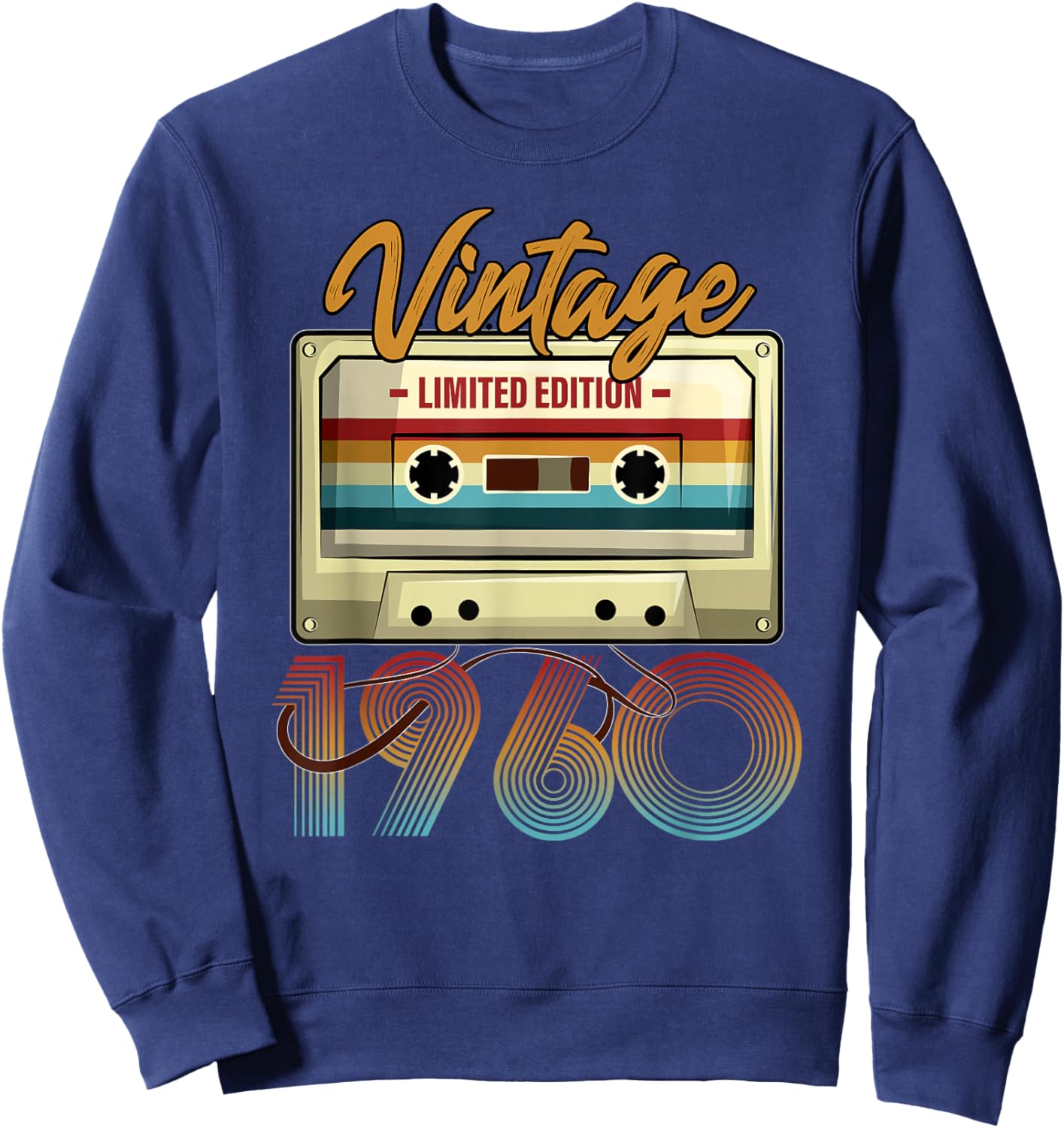 Vintage 1960 65th birthday cassette tape women B-day Sweatshirt - Sweatshirt | Navy