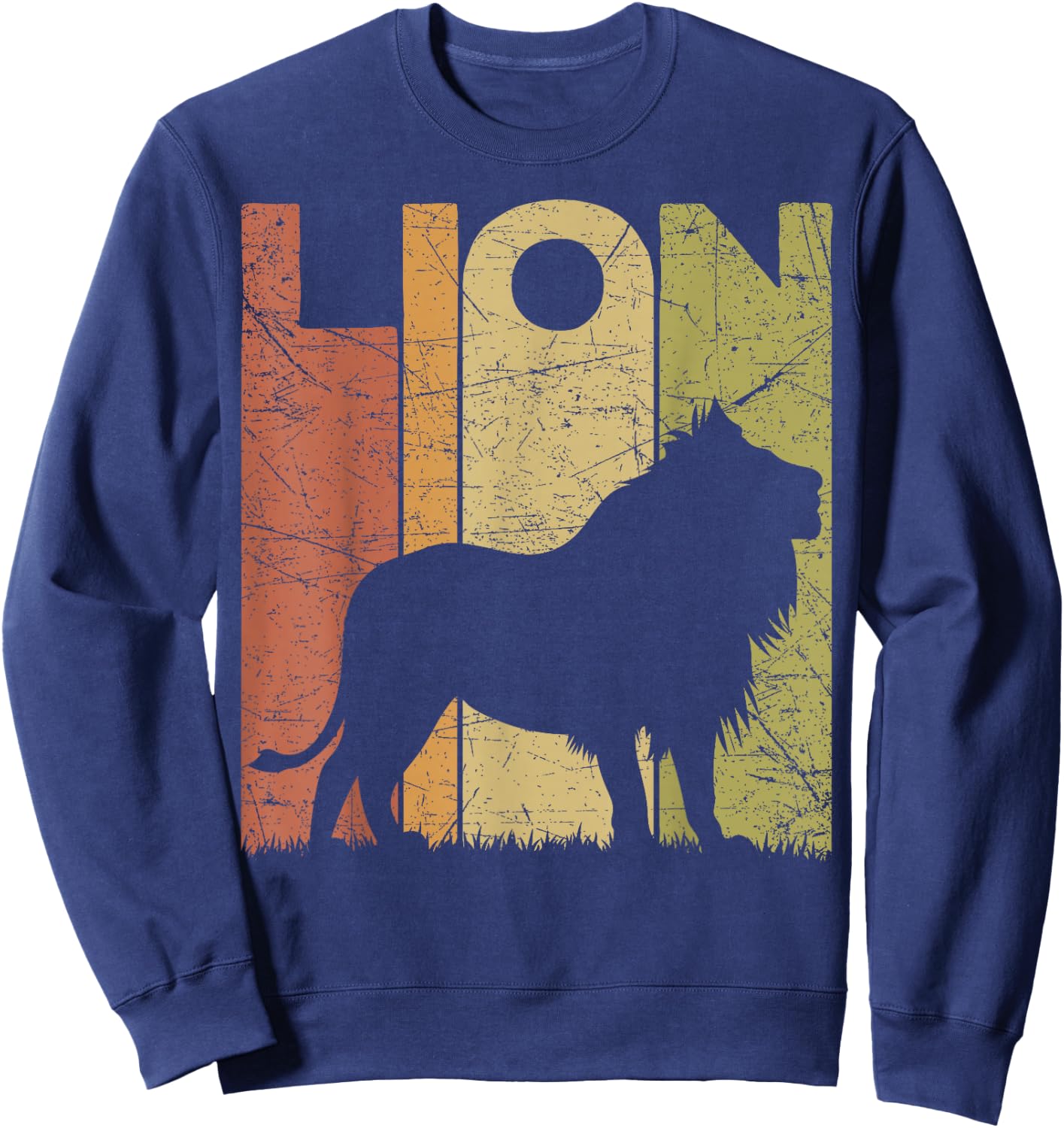 Lion Vintage Zookeeper Retro Lion Zookeeping Sweatshirt - Sweatshirt | Navy