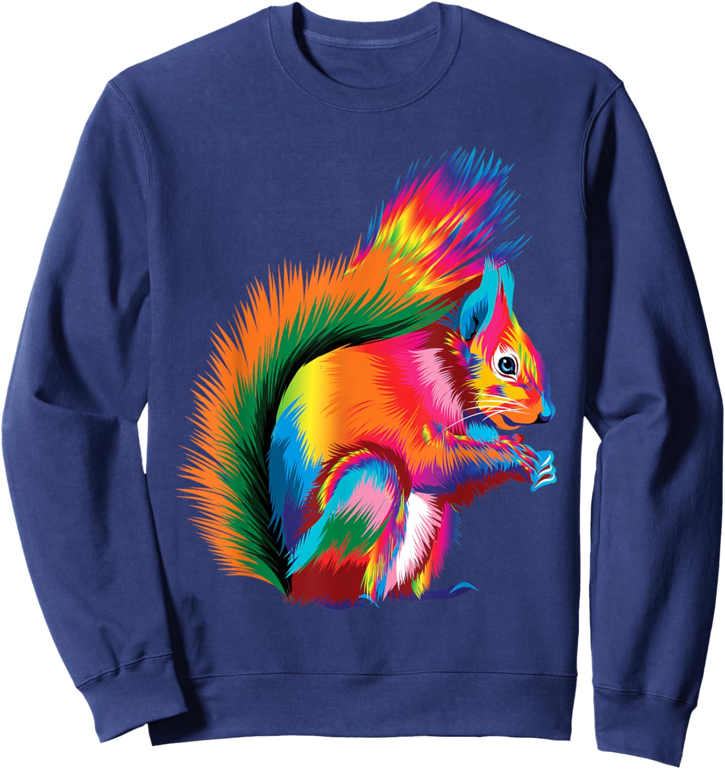 Colorful Squirrel - Animal Squirrel Lover Rodent Animal Sweatshirt - Sweatshirt | Navy