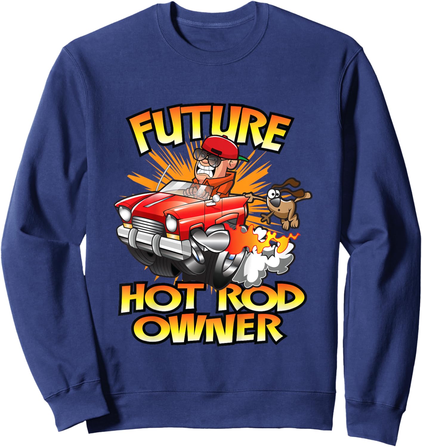 Hot Rod Classic Car Future Owner Kids Hot Rod Sweatshirt - Sweatshirt | Navy