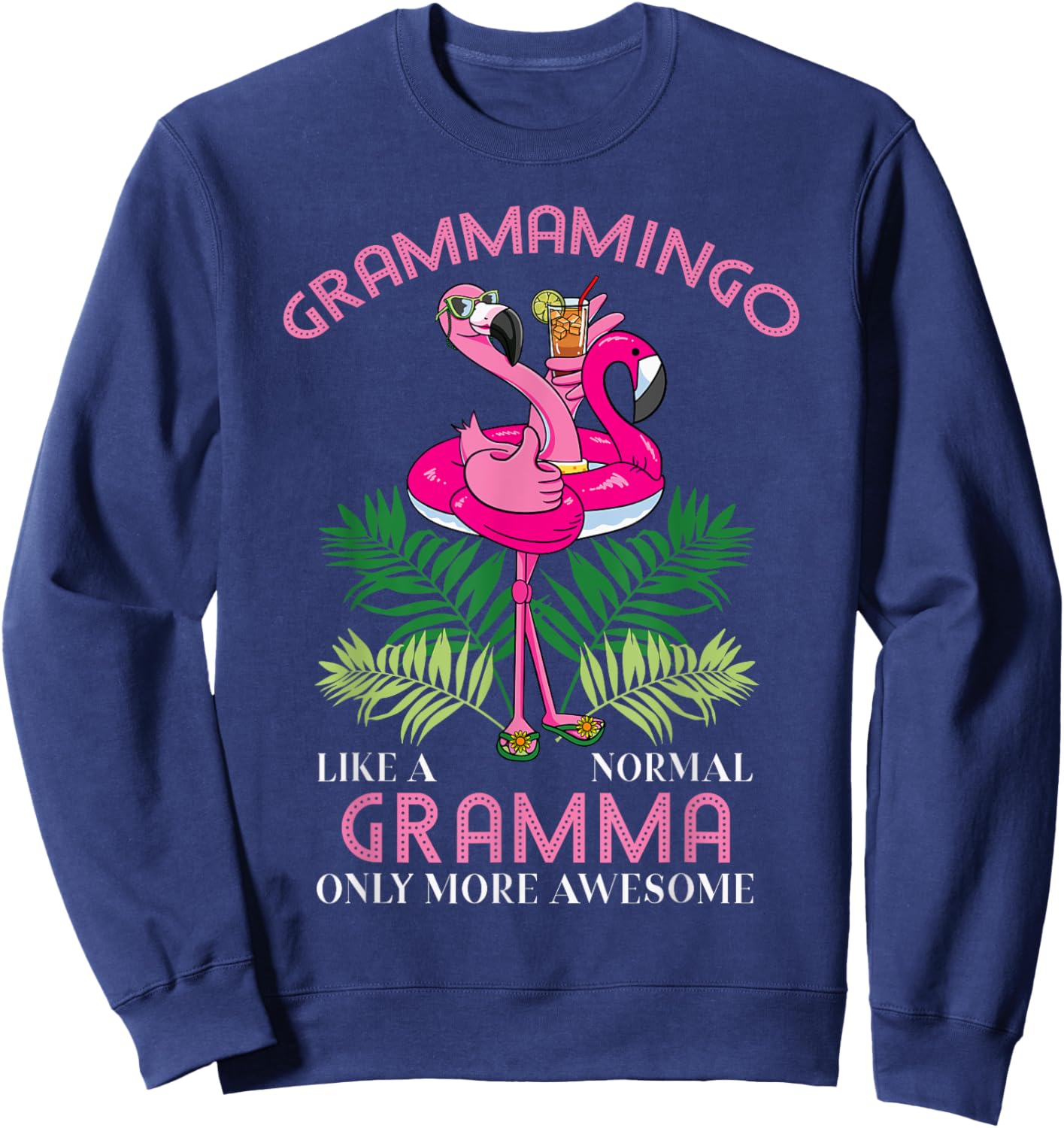 Grammamingo Gramma Flamingo Lover Grandma Grandmother Sweatshirt - Sweatshirt | Navy
