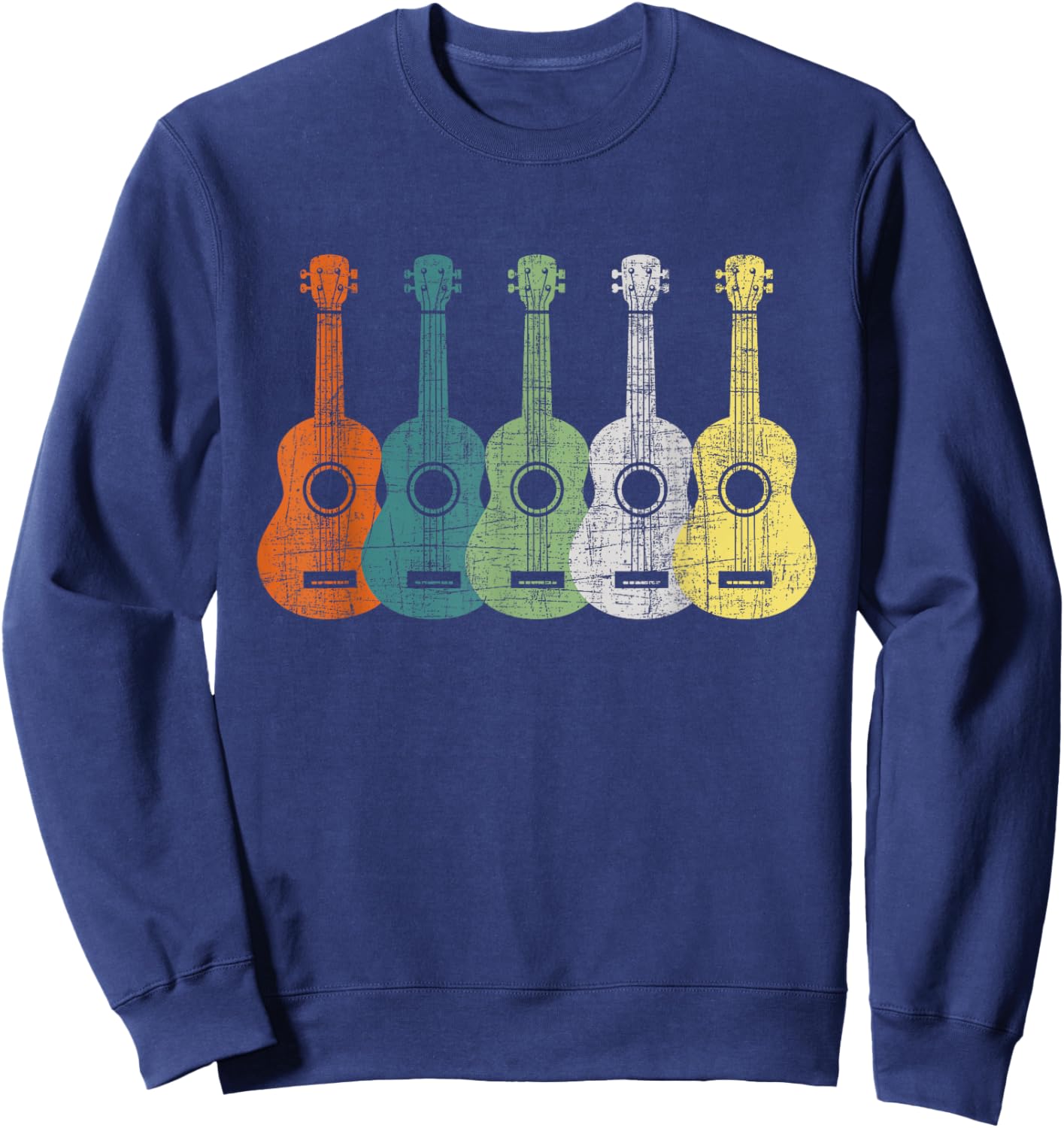 Retro Art Ukulele - Ukulelist Guitarist Music Lover Sweatshirt - Sweatshirt | Navy