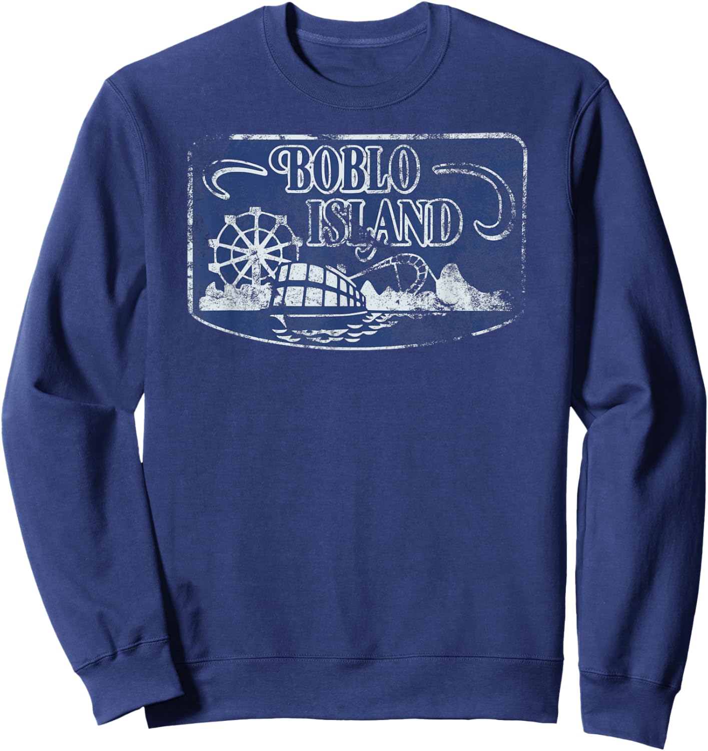 Boblo Island - Detroit - Vintage Distressed Worn Look Sweatshirt - Sweatshirt | Navy