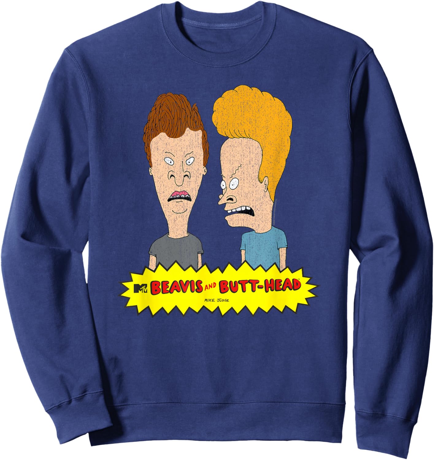 Beavis and Butt-Head Faces Graphic Sweatshirt - Sweatshirt | Navy