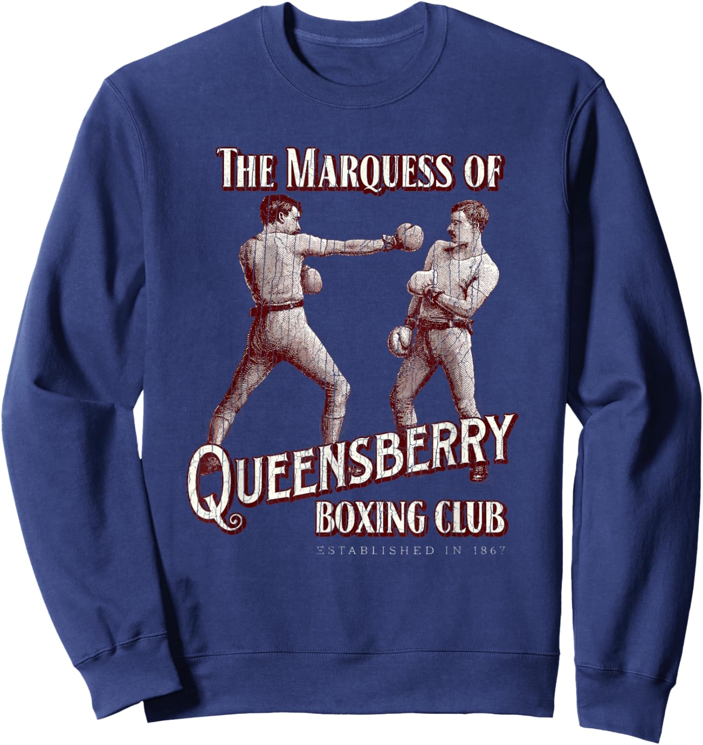 Marquess of Queensberry Boxing Club: Distressed Boxer Sweatshirt - Sweatshirt | Navy