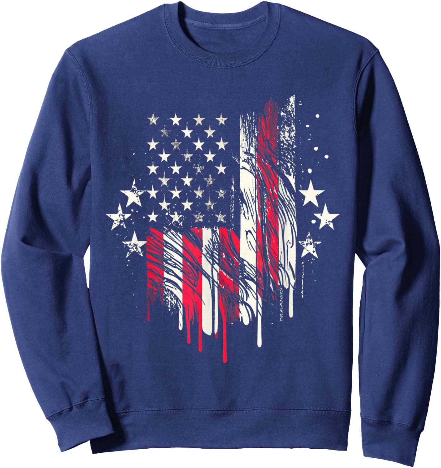 American Flag USA Toddler American Flag 4th of July Sweatshirt - Sweatshirt | Navy