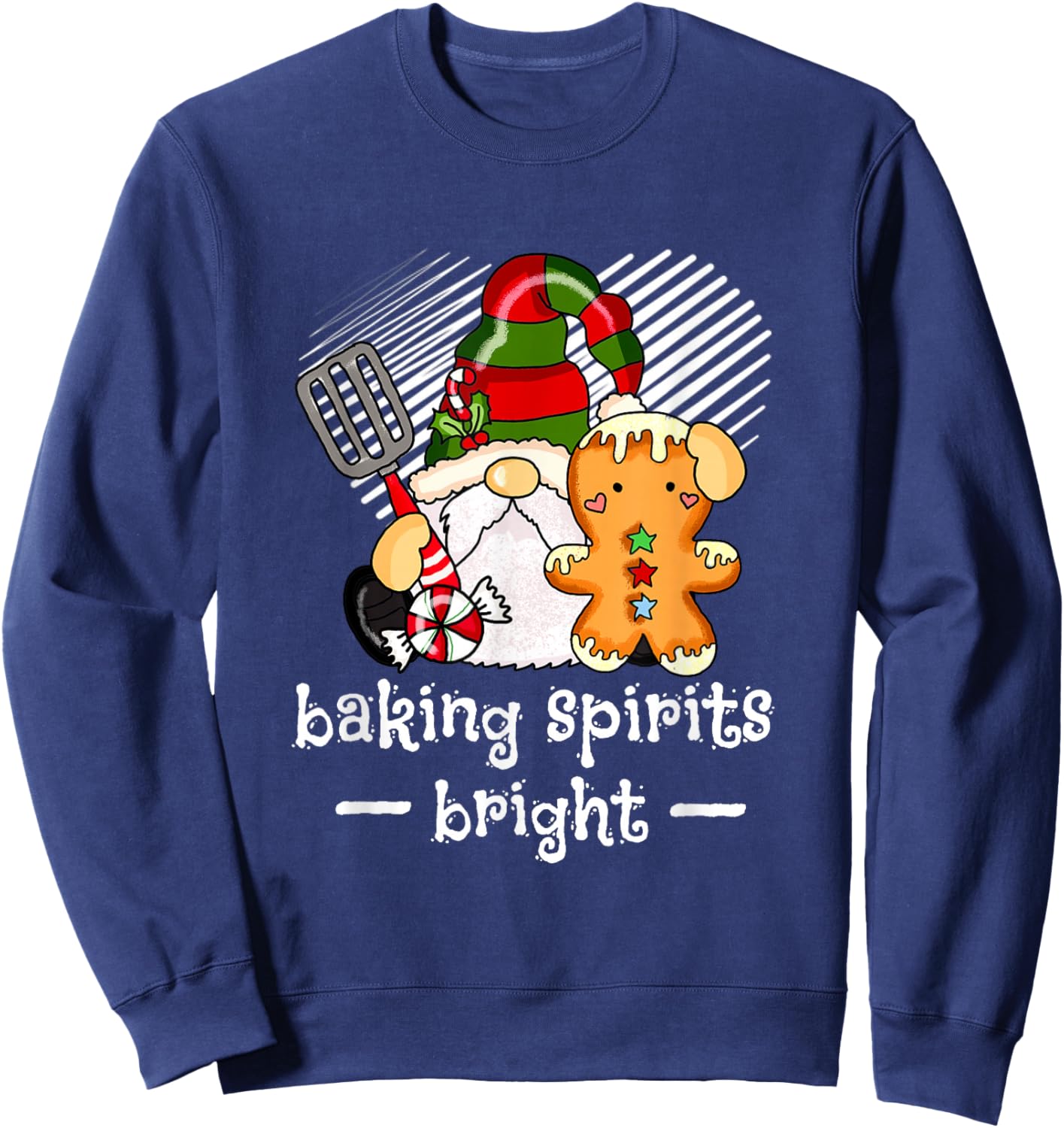 Christmas Gnome Baking Spirits Bright Sweatshirt - Sweatshirt | Navy