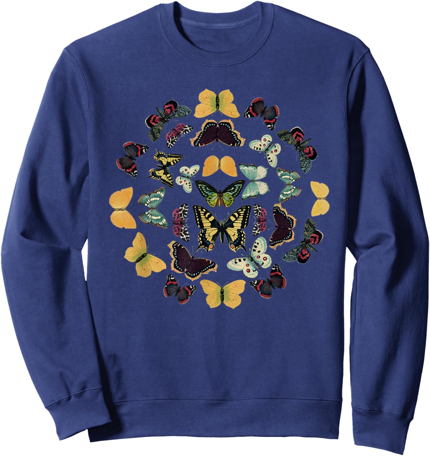 Vintage Butterfly and Moth , environmental Sweatshirt - Sweatshirt | Navy