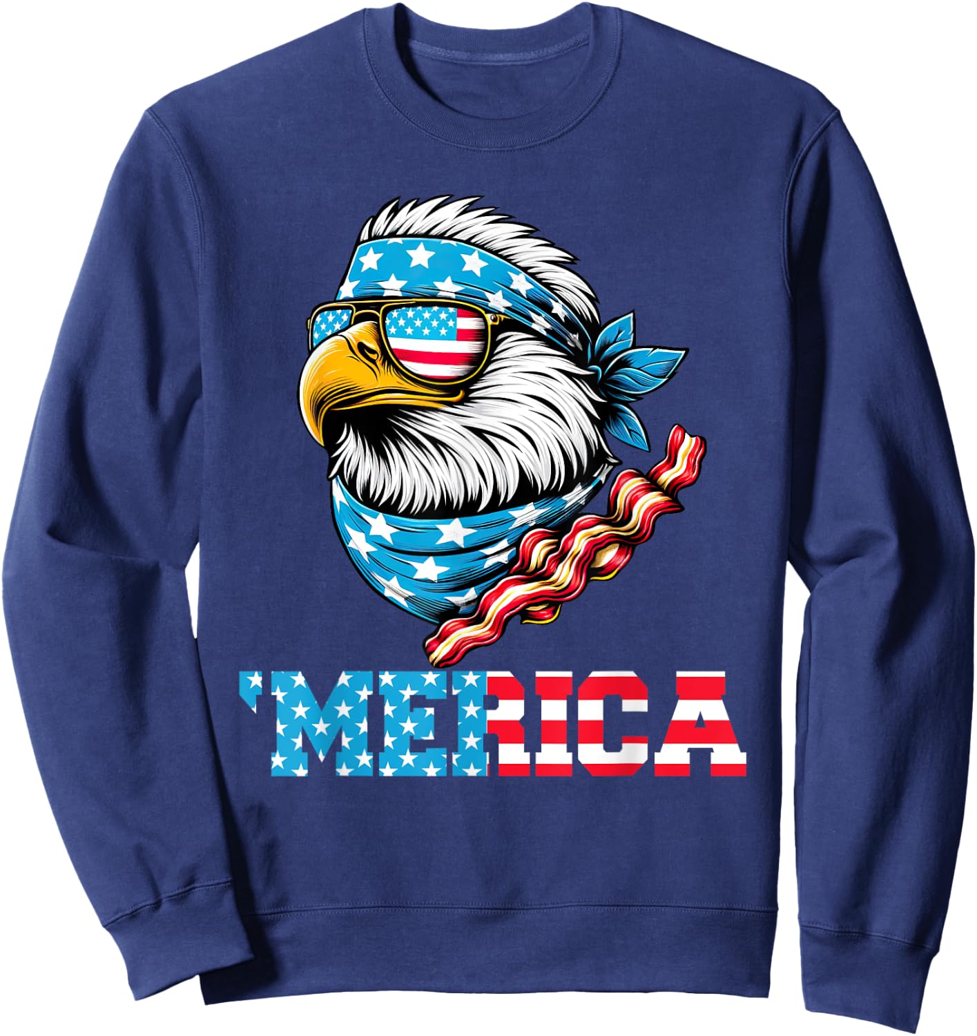 Merican Patriotic Apparel July 4th Celebrations USA Pride Sweatshirt - Sweatshirt | Navy