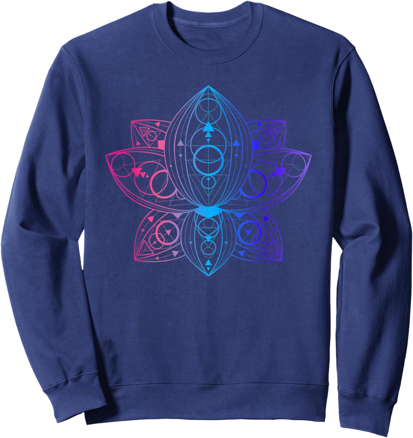 Sacred Geometry Lotus Art Good Vibes Only Yoga Sweatshirt - Sweatshirt | Navy