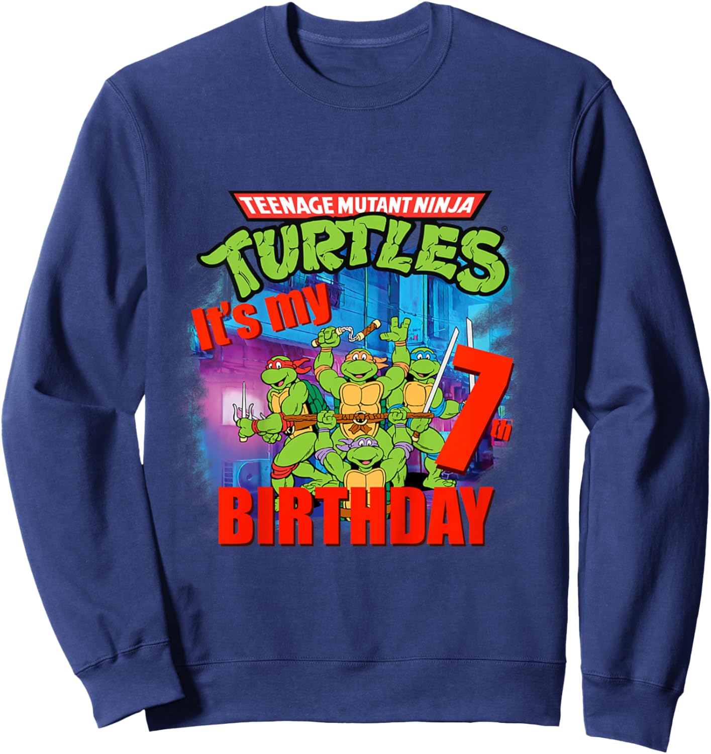 Mademark x Teenage Mutant Ninja Turtles - Original Teenage Mutant Ninja Turtles 7th Birthday Sweatshirt - Sweatshirt | Navy