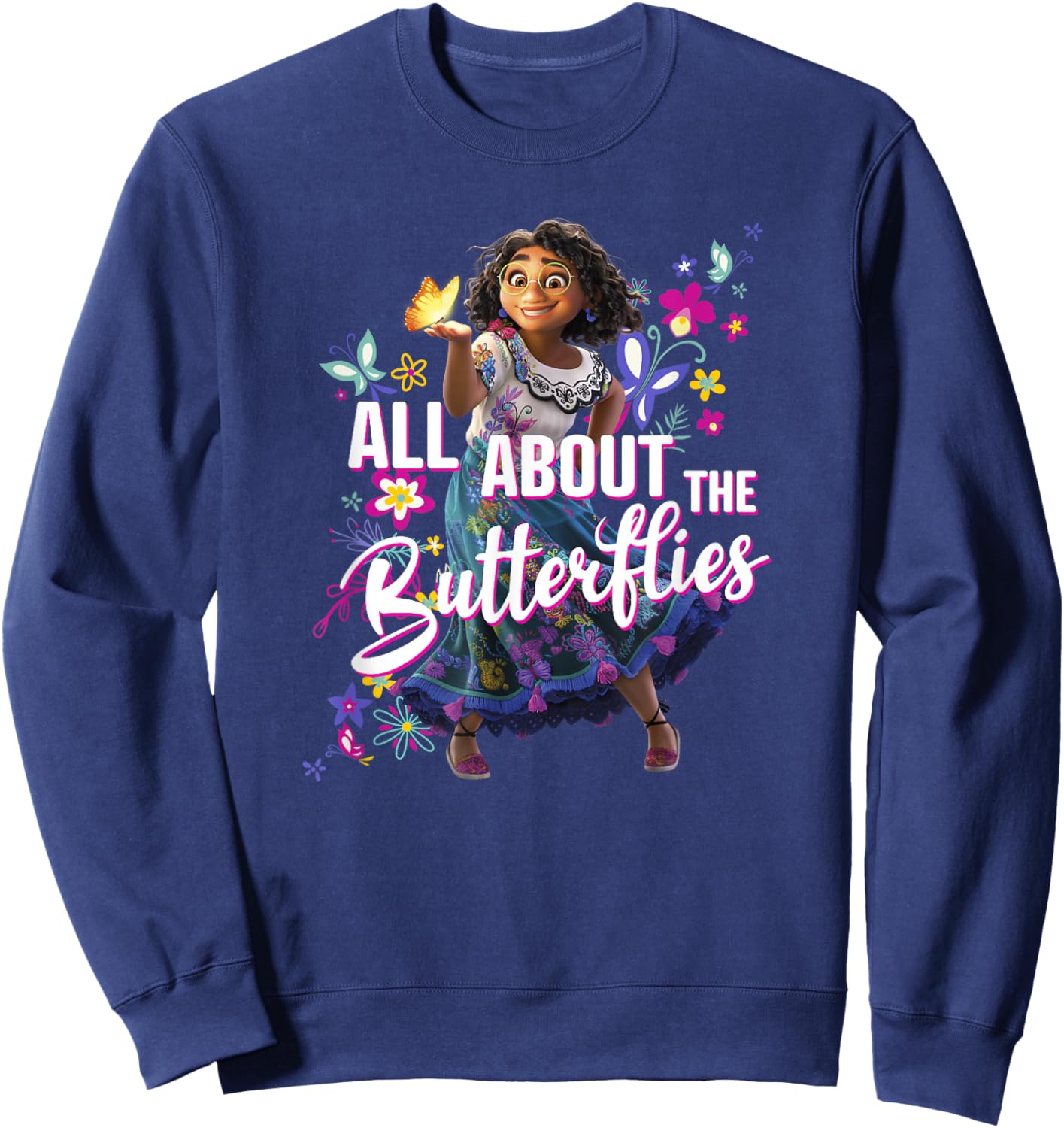 Disney Encanto All About The Butterflies Maribel Poster Sweatshirt - Sweatshirt | Navy