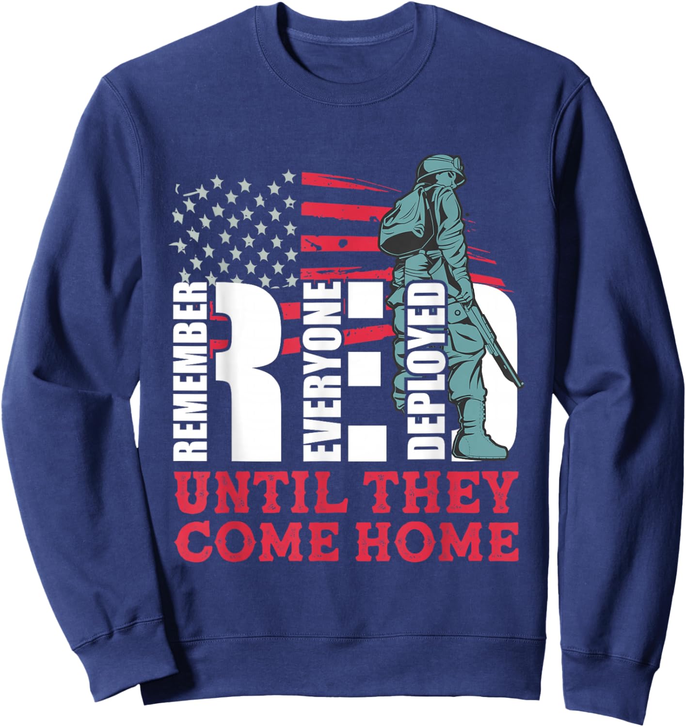 Red Friday Military Until They Come Home Army Soldier Sweatshirt - Sweatshirt | Navy