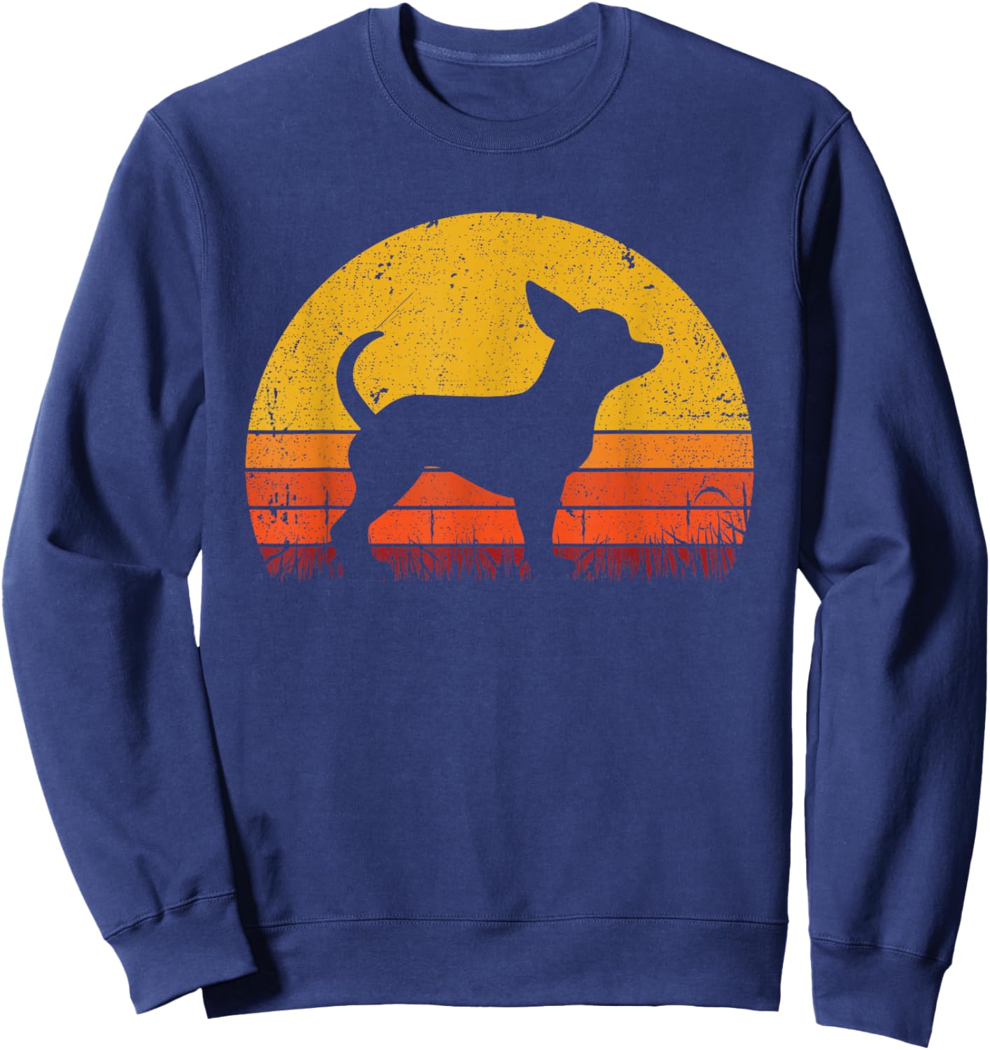 Retro Chihuahua Men Women Dog Mom Dad Chihuahua Sweatshirt - Sweatshirt | Navy