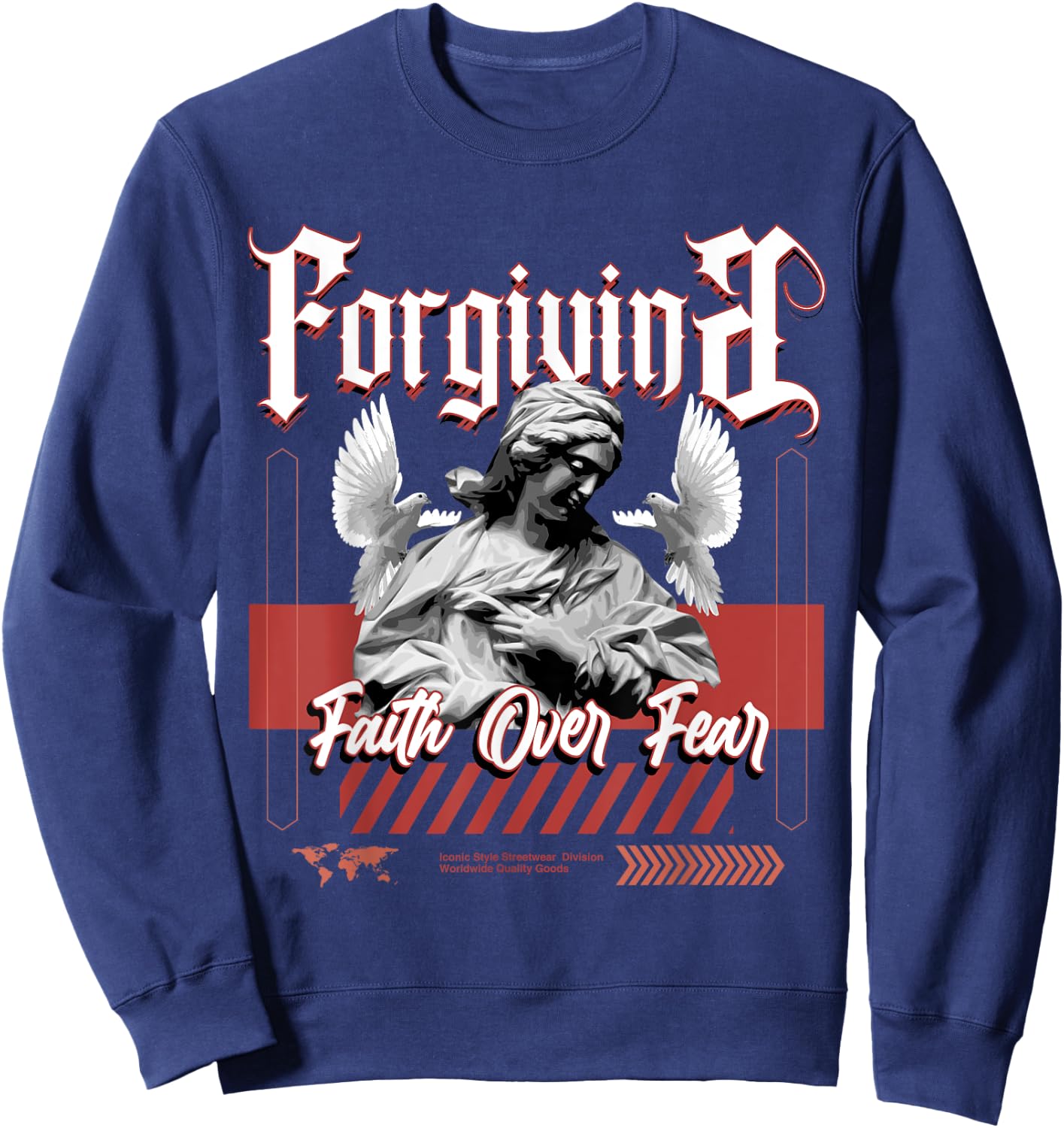 Faith Over Fear Dune Red 13s Matching Women Sweatshirt - Sweatshirt | Navy