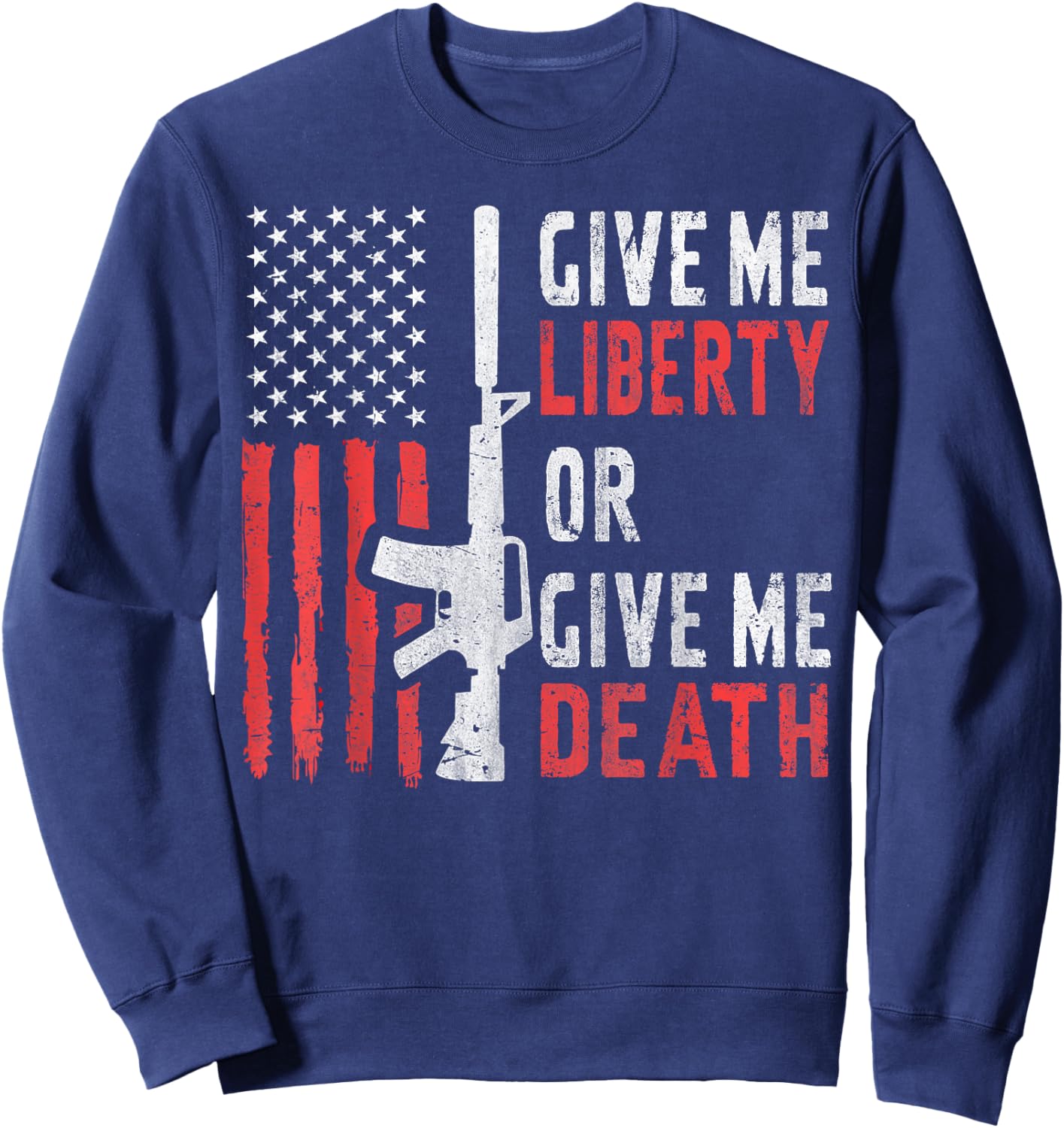 American Eagle Give Me Liberty Or Give Me Death 4th of July Sweatshirt - Sweatshirt | Navy