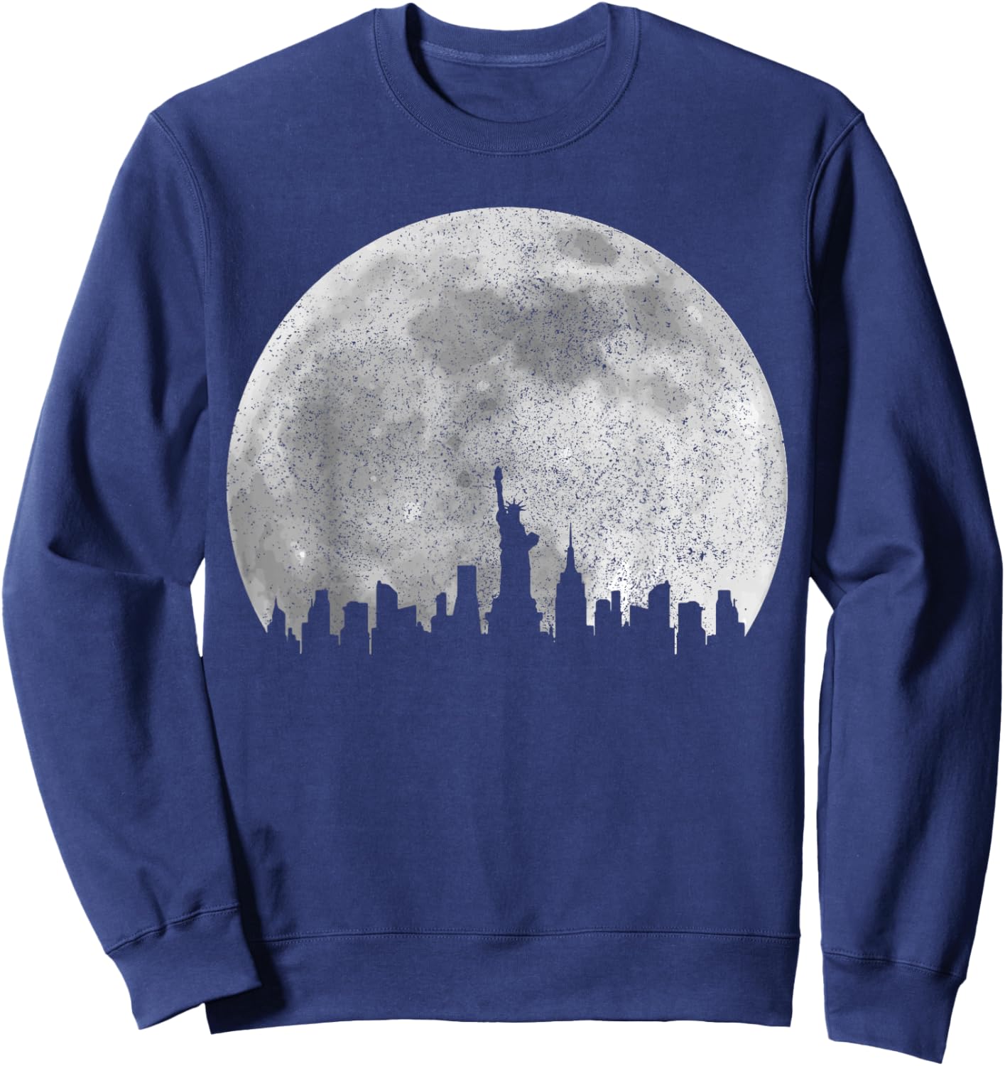 New York City NYC NY Skyline Moon Pride Vintage Sweatshirt - Sweatshirt | Navy