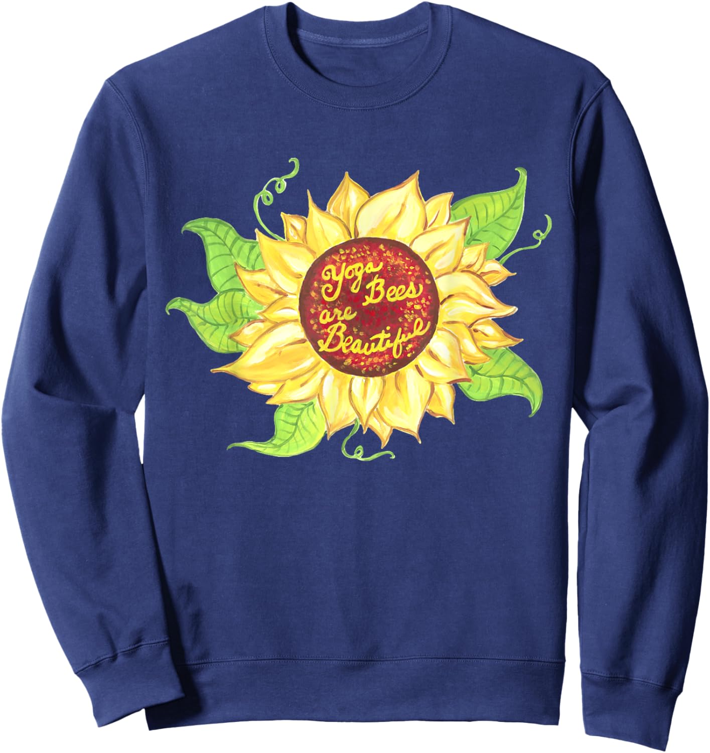 Yoga Bees Sunflower Sweatshirt - Sweatshirt | Navy
