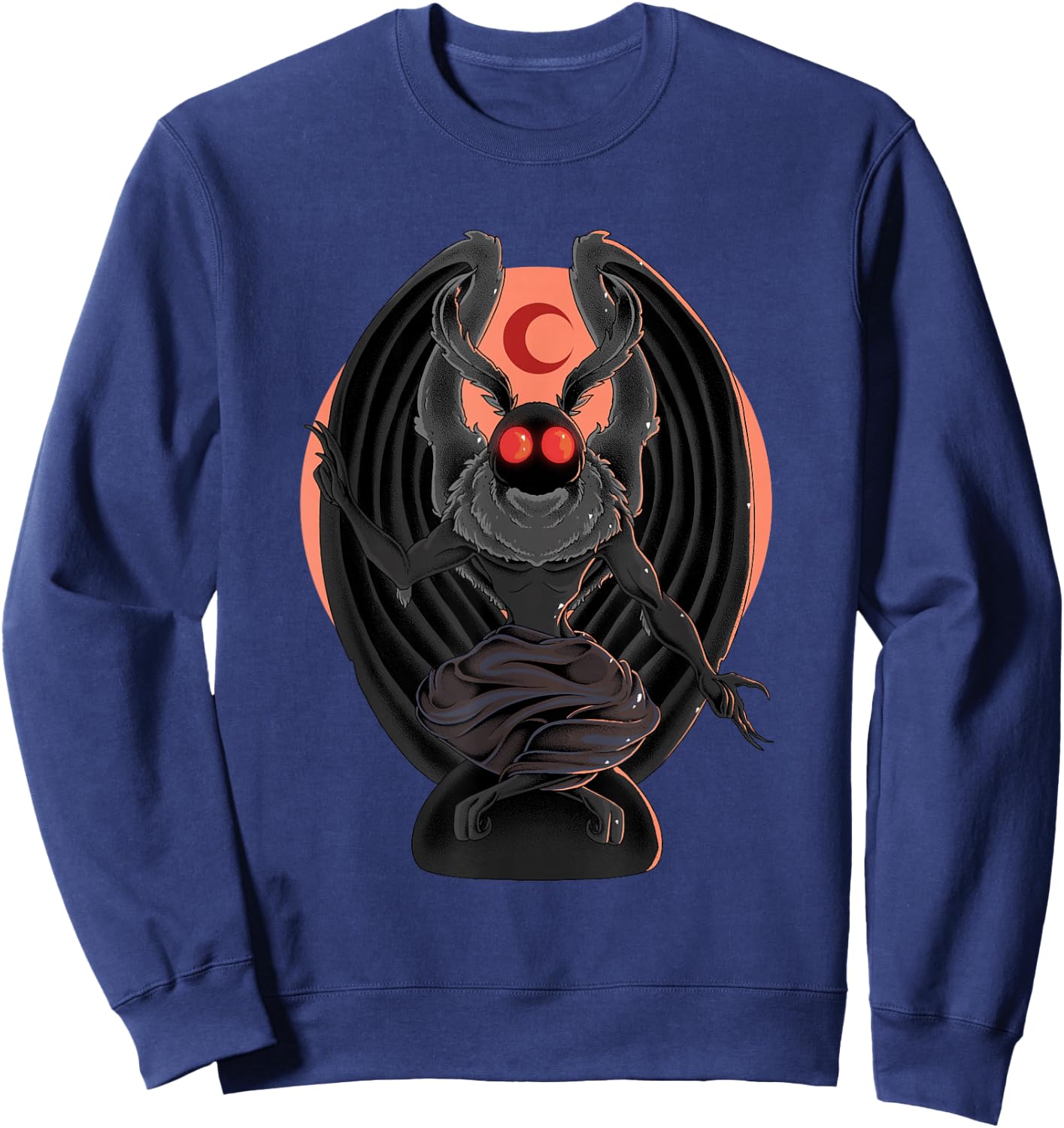 Cryptid Baphomet Mothman Shirt Cryptozoology Cryptidcore Sweatshirt - Sweatshirt | Navy